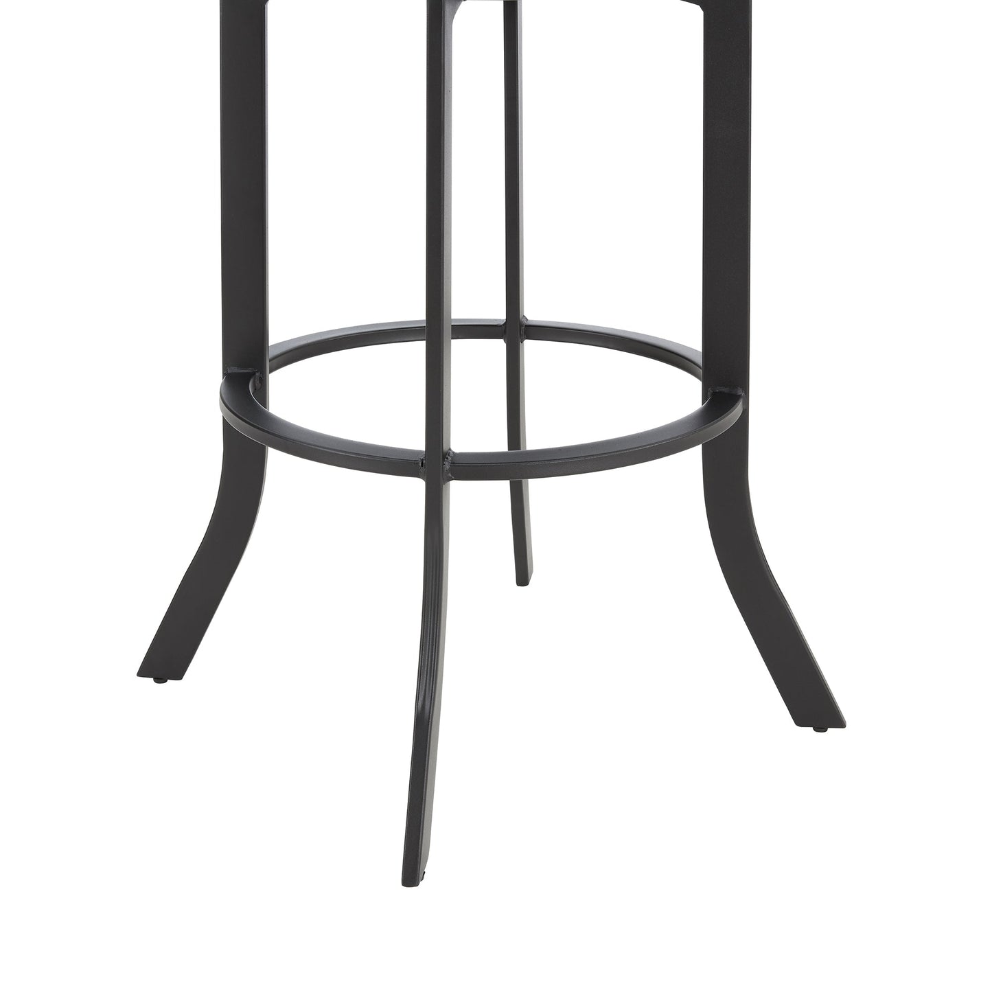 Pharaoh Swivel 30" Black Powder Coated and Black Faux Leather Metal Bar Stool