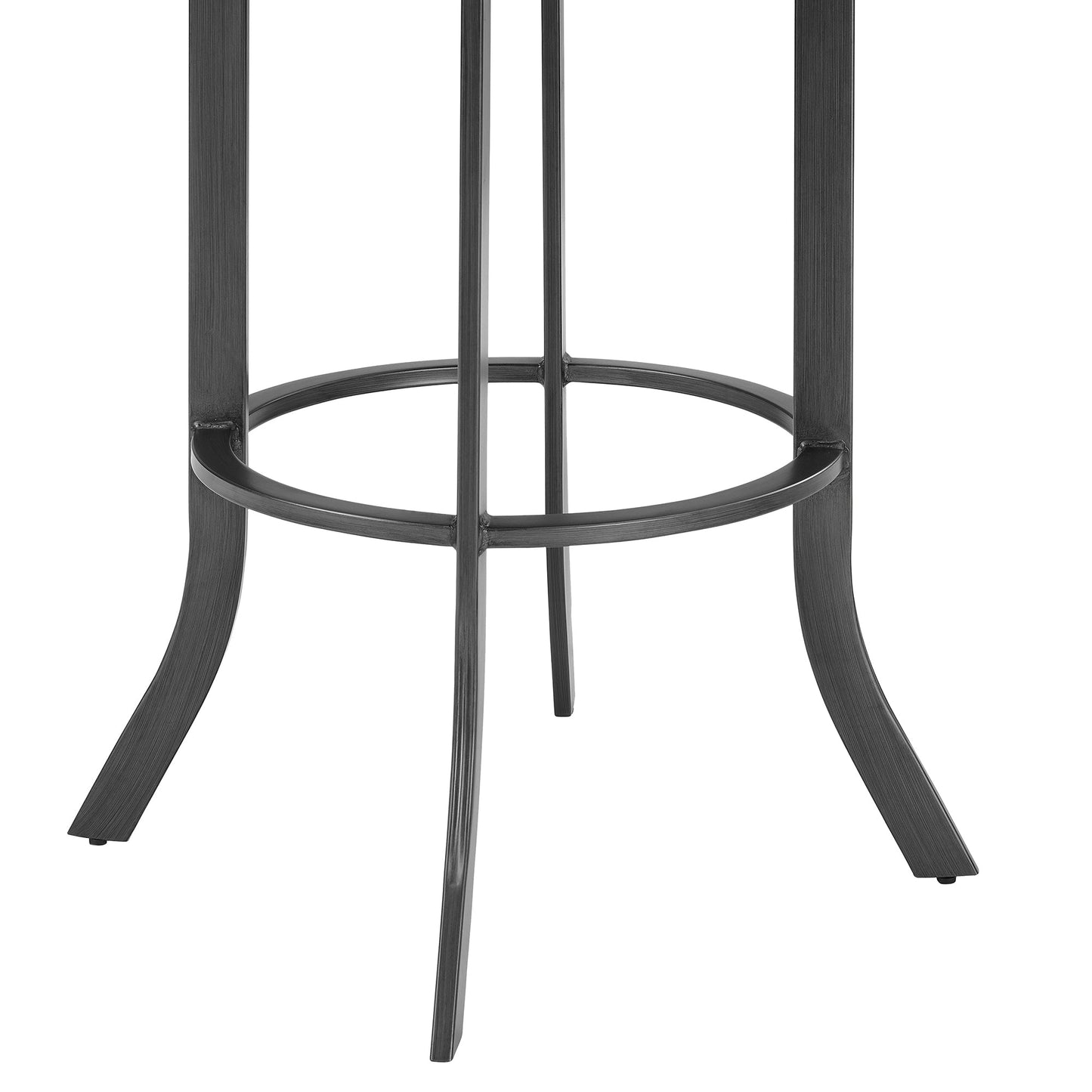 Pharaoh Swivel 26" Mineral Finish and Black Faux Leather Bar Stool