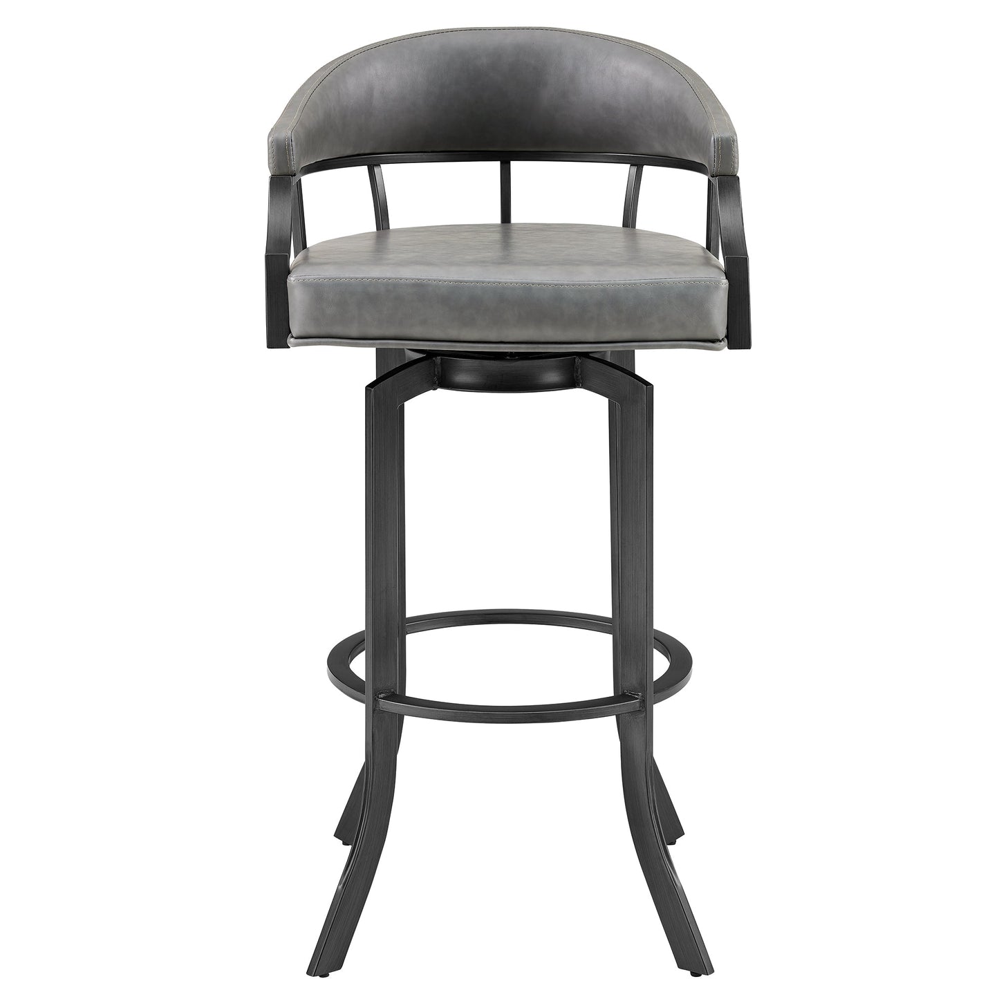 Pharaoh Swivel 26" Mineral Finish and Gray Faux Leather Bar Stool