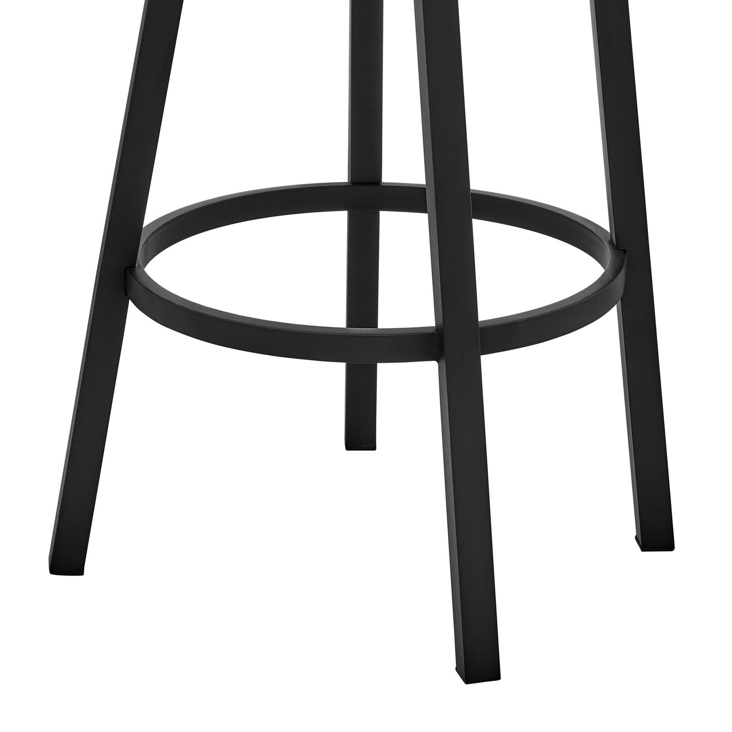 Kobe 26" Counter Height Swivel Bar Stool in Black Finish and Black Faux Leather