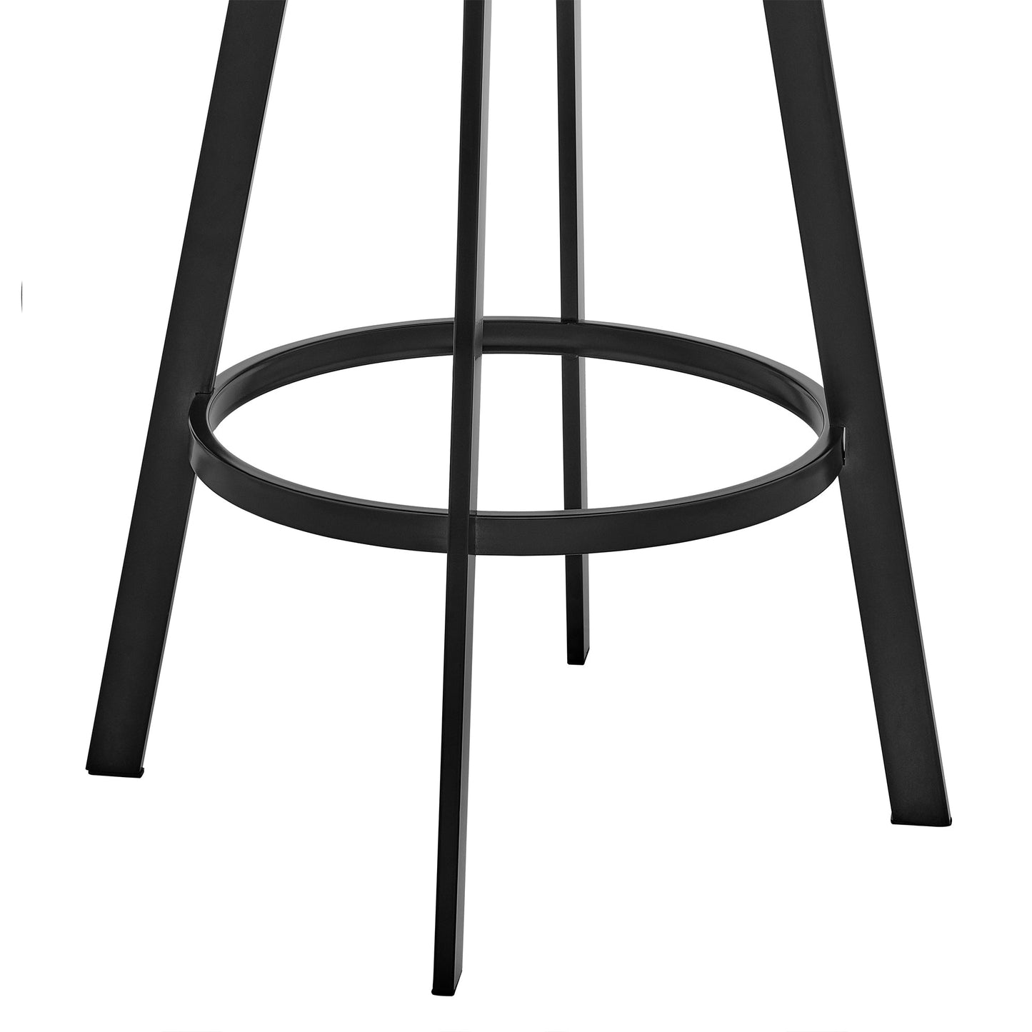 Bronson 25" Counter Height Swivel Bar Stool in Black Finish and Black Faux Leather