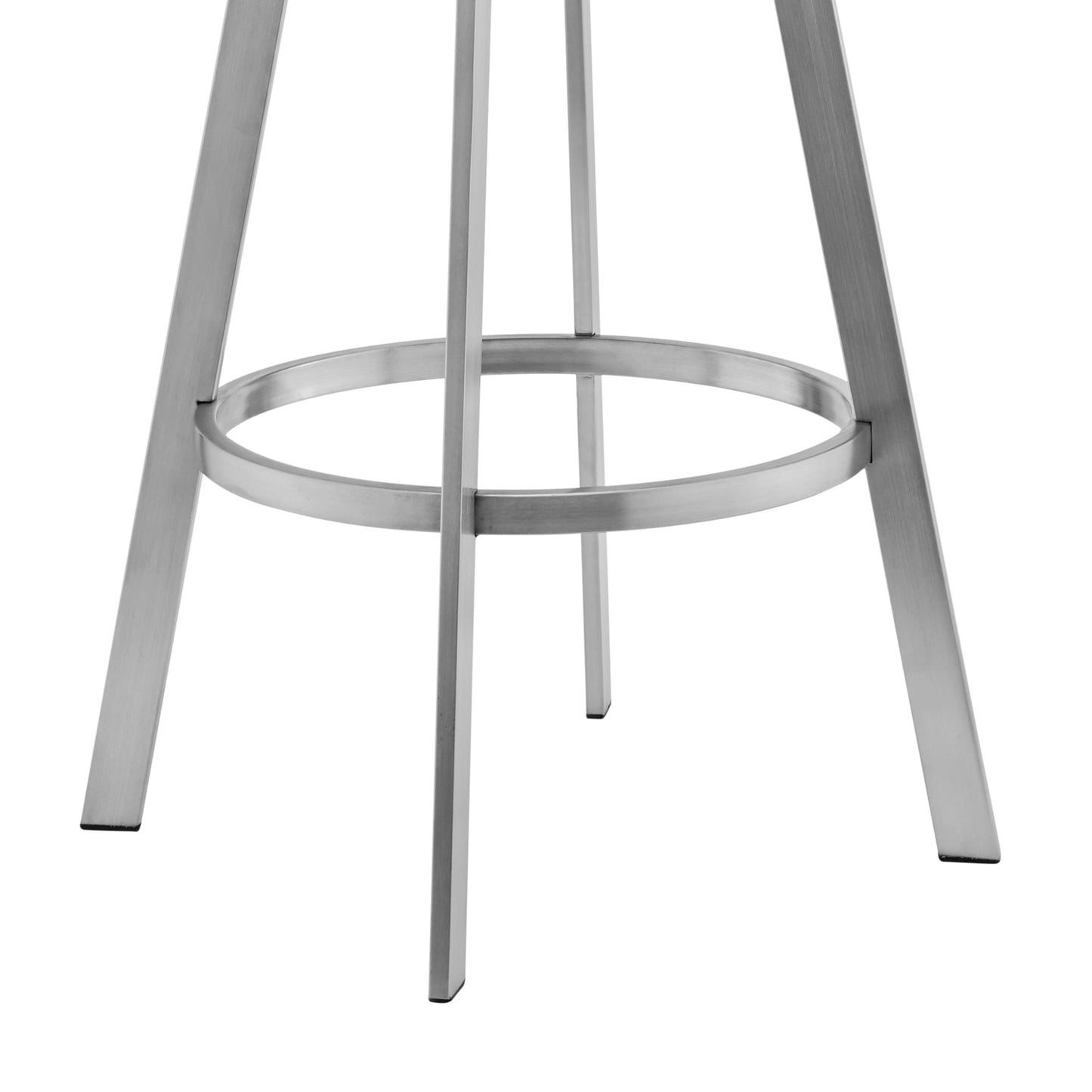 Sandringham 26" Gray Faux Leather and Brushed Stainless Steel Swivel Bar Stool