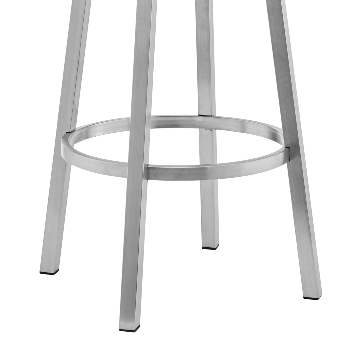 Cohen 26" Gray Faux Leather and Brushed Stainless Steel Swivel Bar Stool