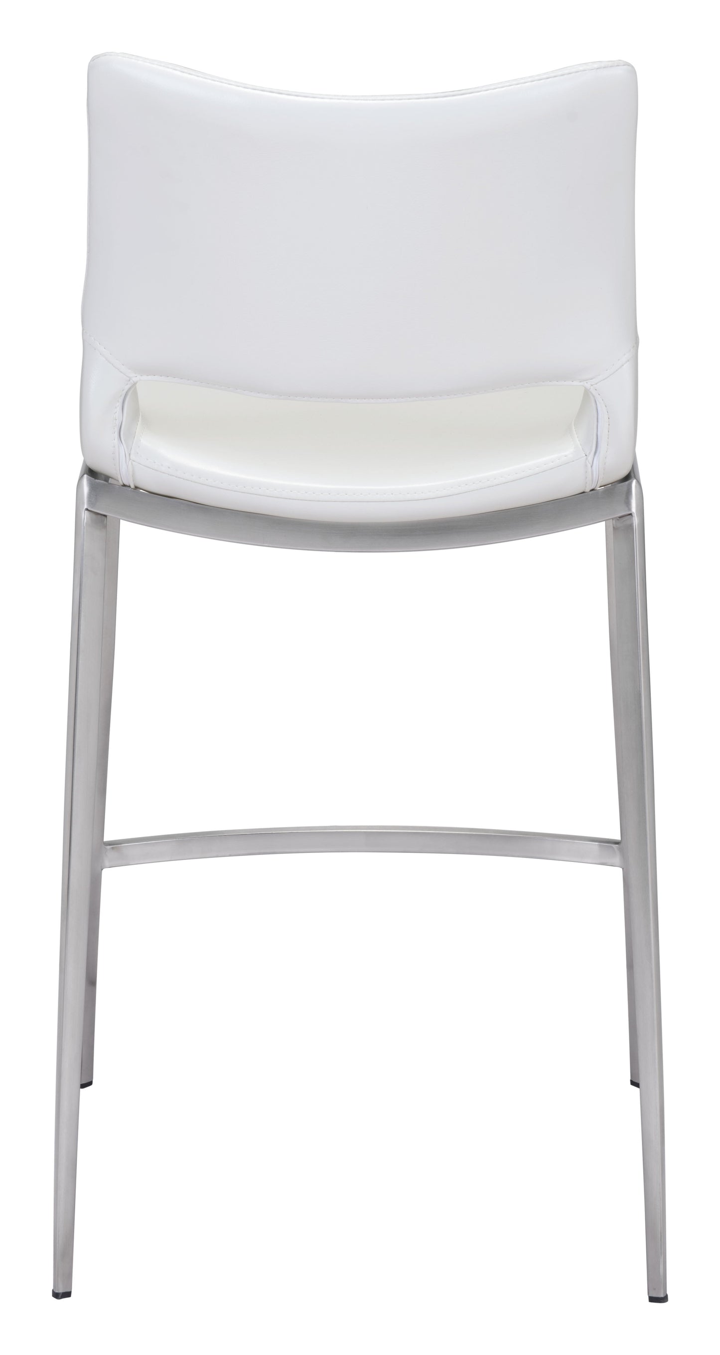 Ace Counter Stool (Set of 2) White & Silver