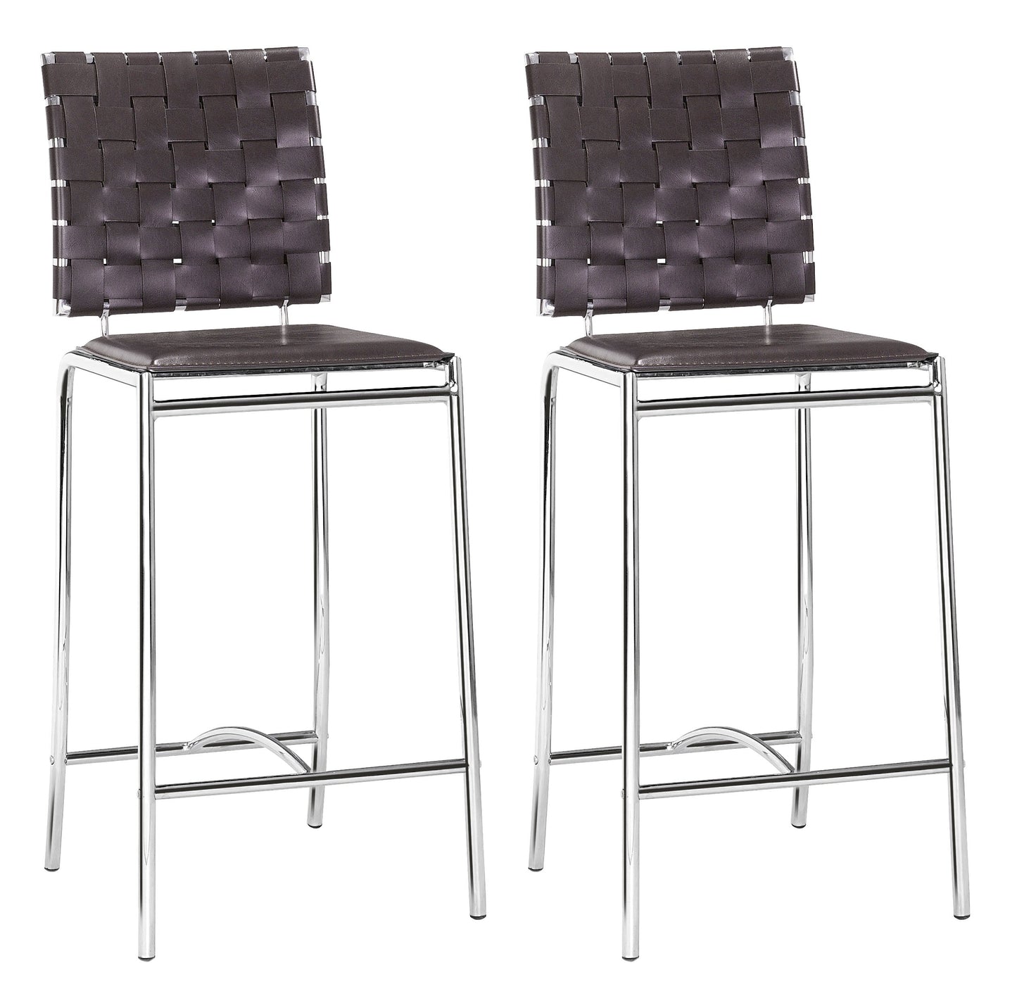 Criss Cross Counter Stool (Set of 2) Espresso