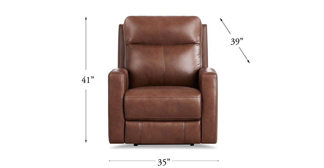 Brown Leather Recliner Dimensions