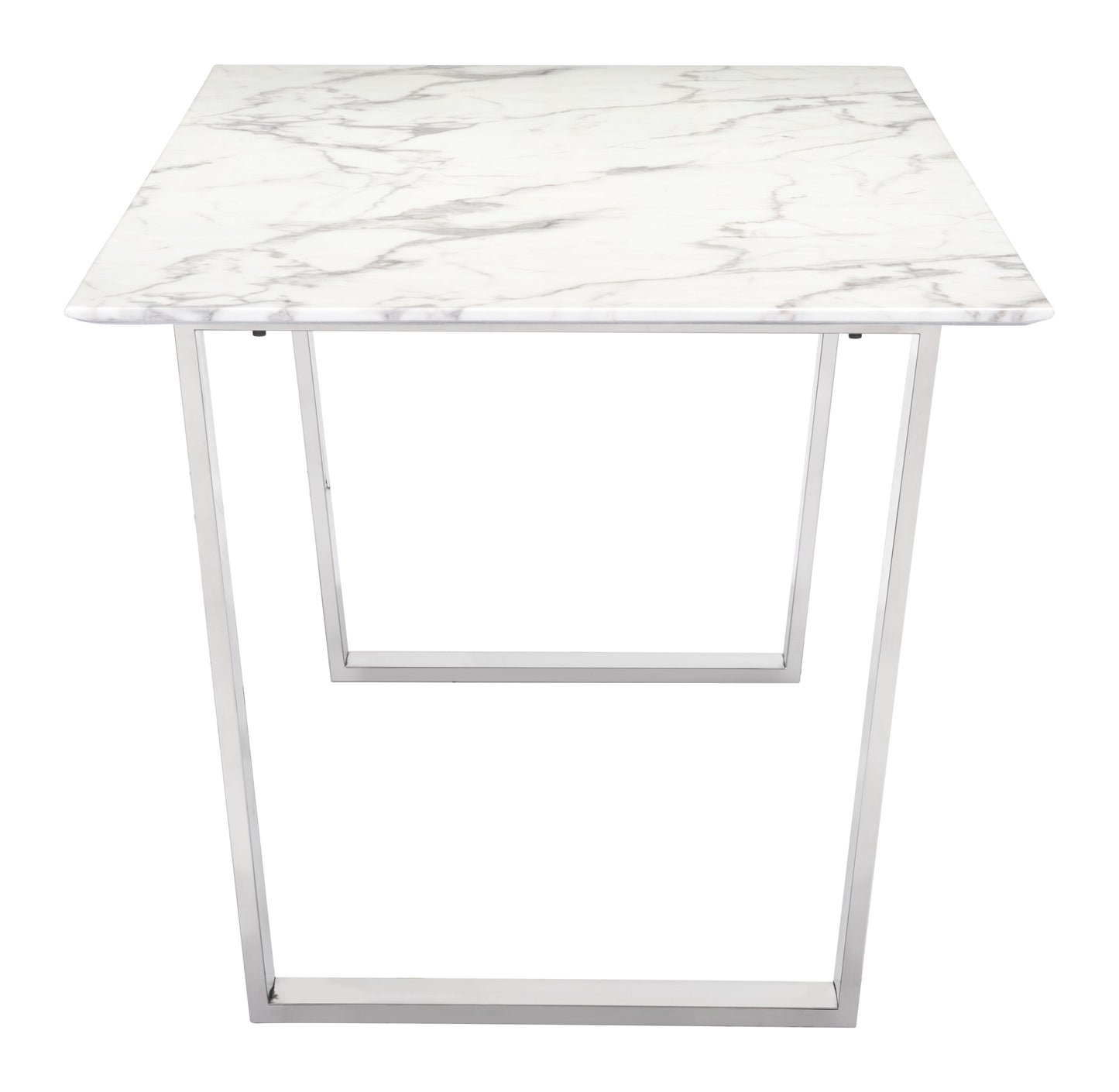 Atlas Dining Table White & Silver