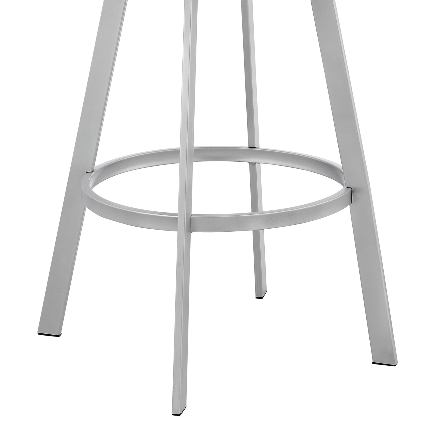 Scranton 30" Swivel White Faux Leather and Silver Metal Bar Stool