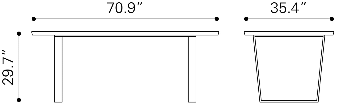 Atlas Dining Table White & Silver