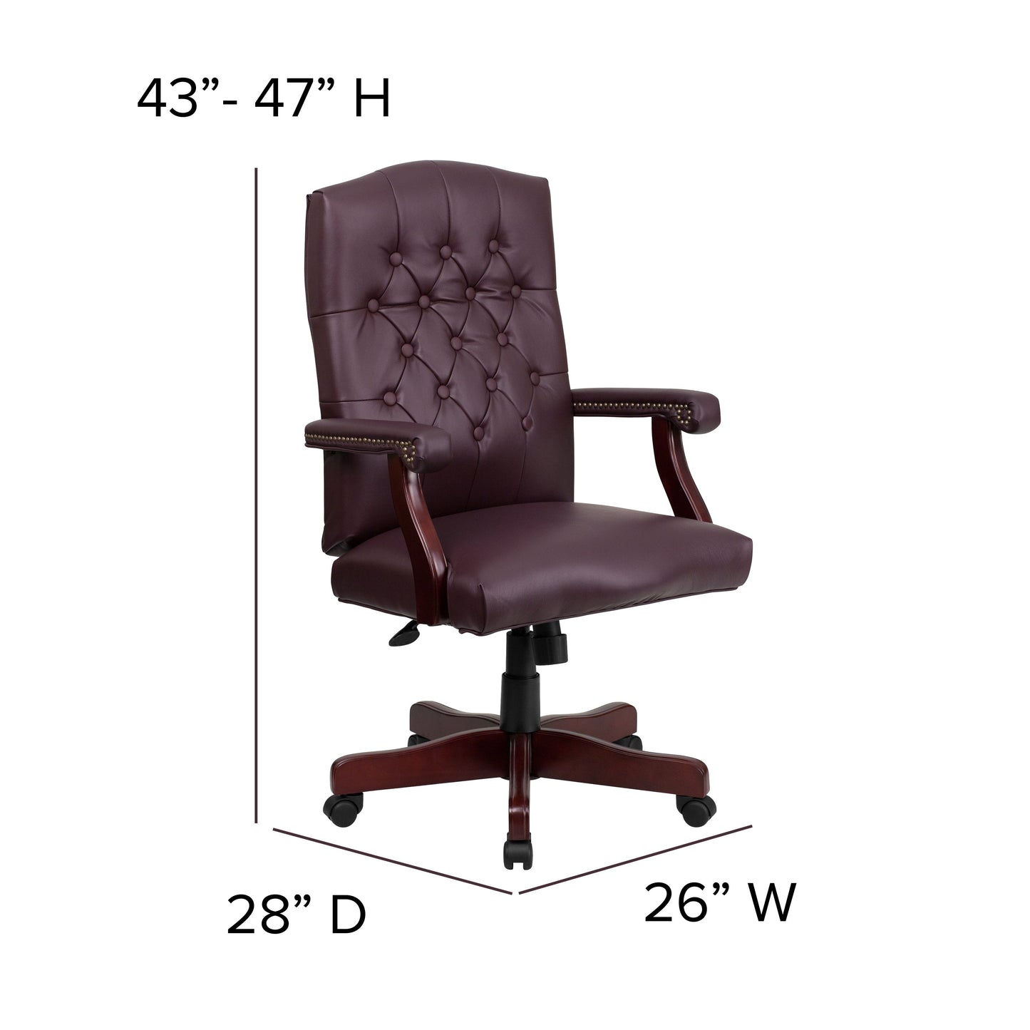 Burgundy High Back Chair 801L-LF0019-BY-LEA-GG