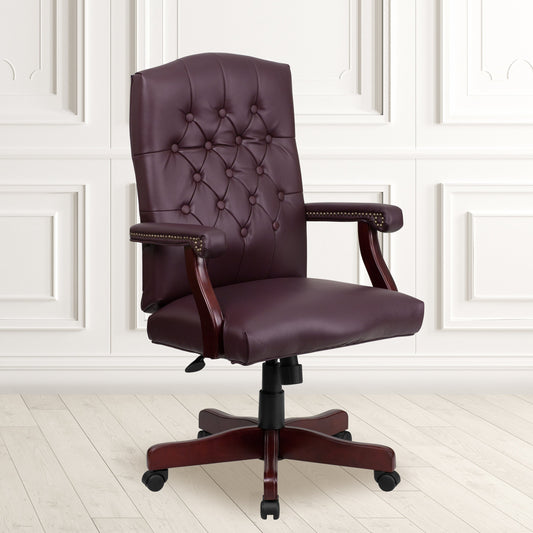 Burgundy High Back Chair 801L-LF0019-BY-LEA-GG