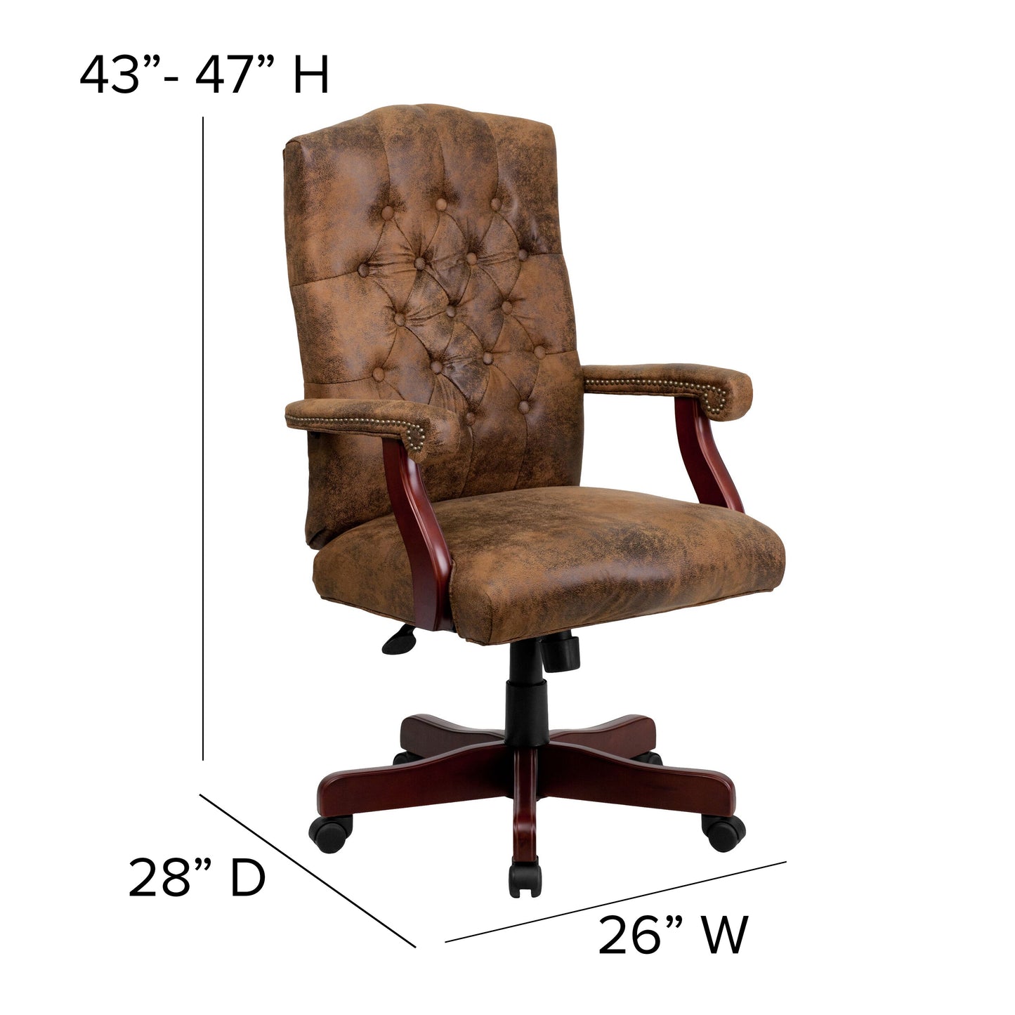 Brown High Back Fabric Chair 802-BRN-GG