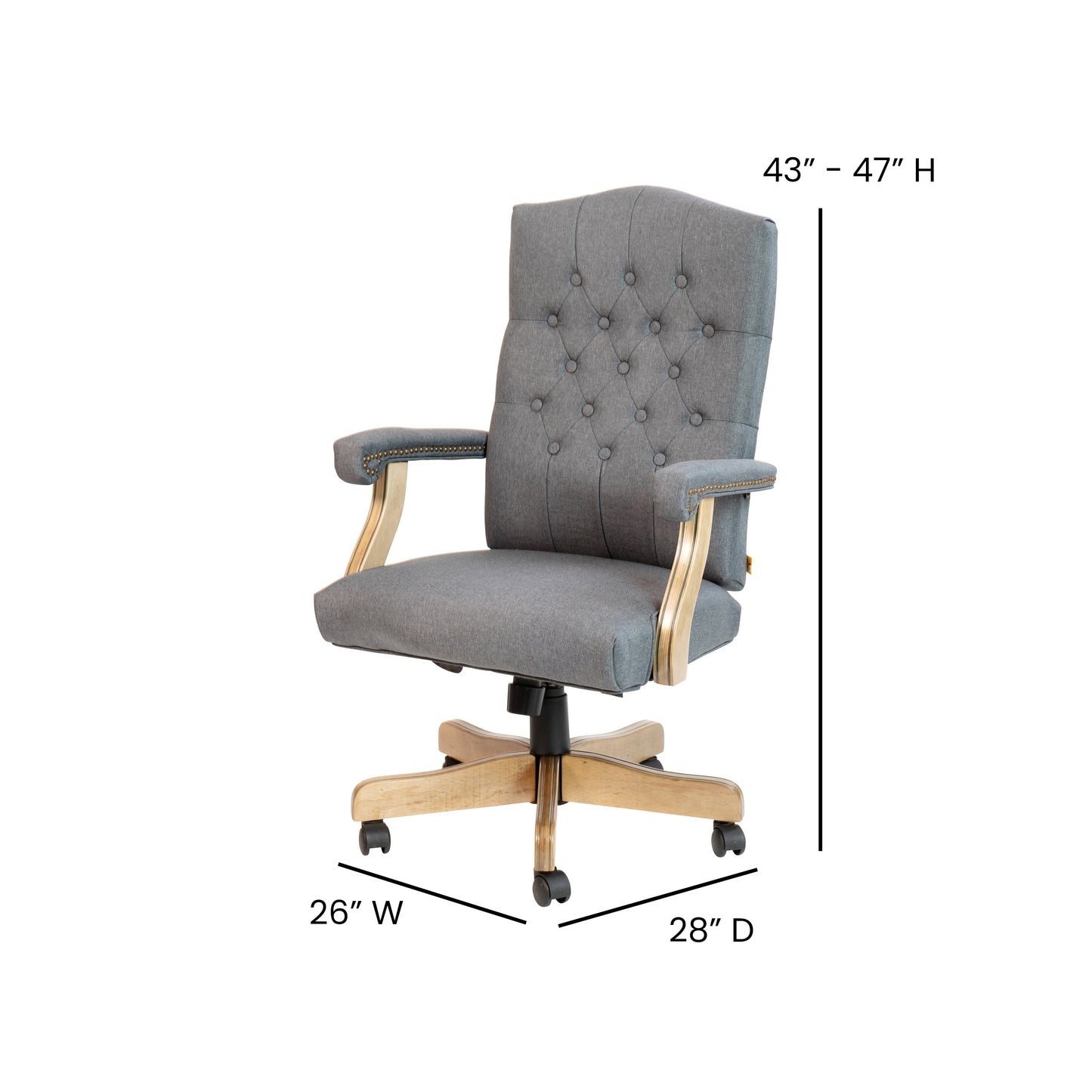 Gray High Back Fabric Chair 802-GR-GG