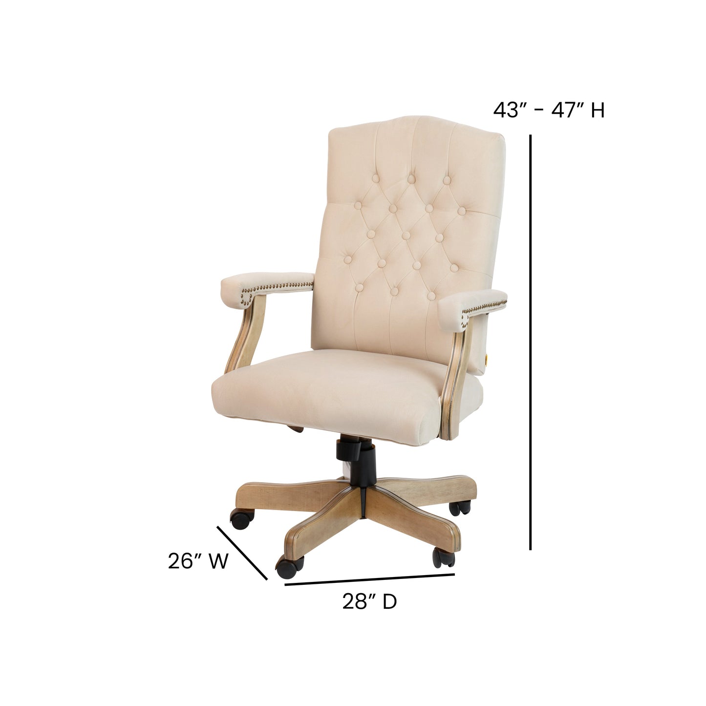 Ivory High Back Fabric Chair 802-IV-GG