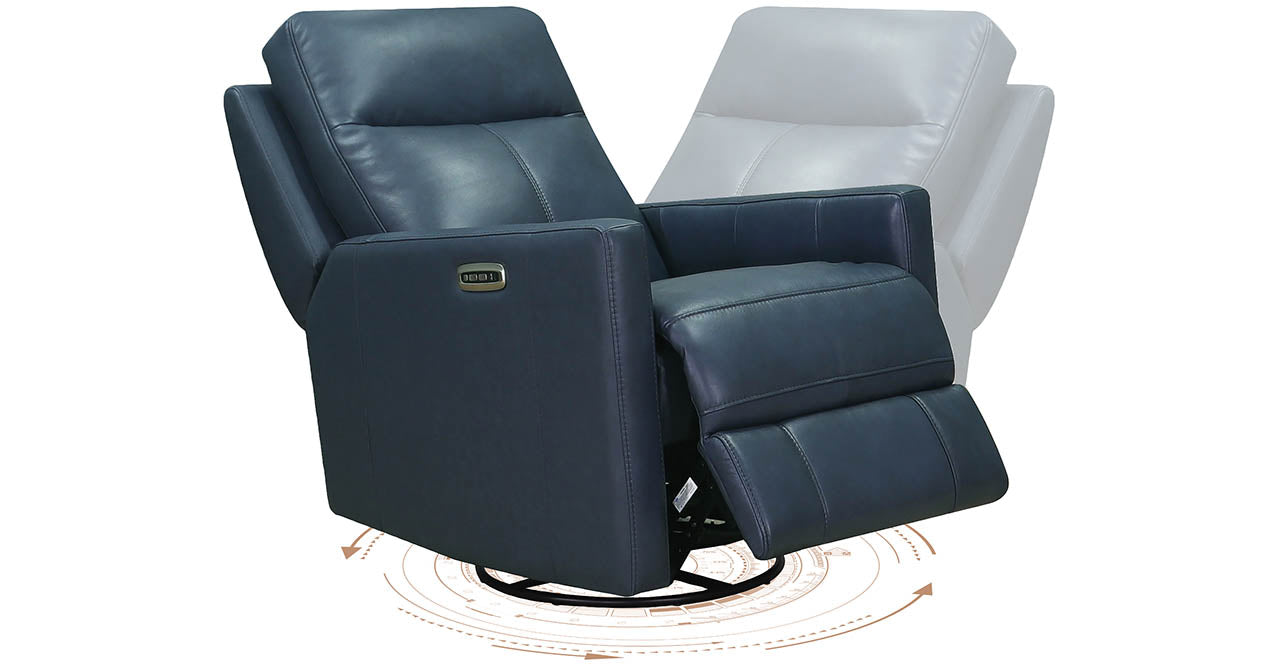 Vienna Power Headrest Swivel Rocker Leather Recliner