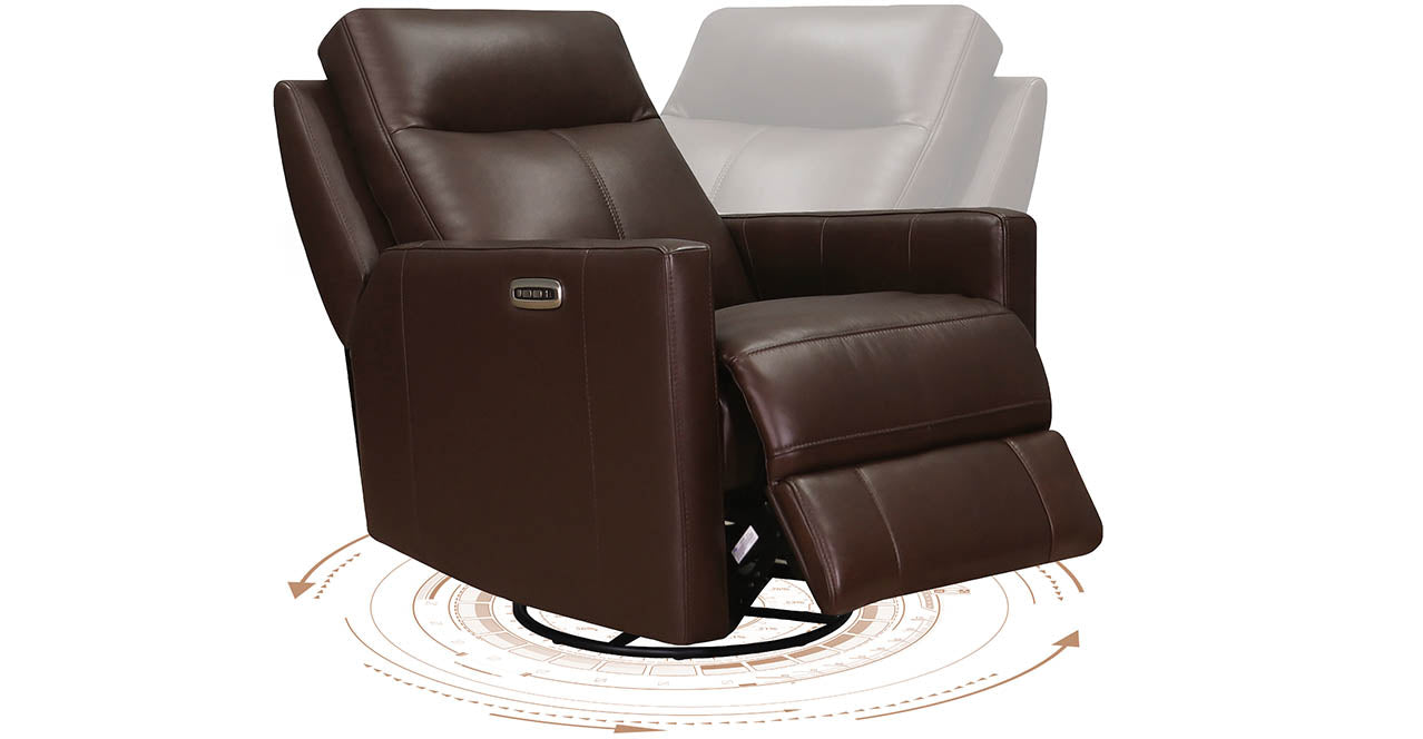 Vienna Power Headrest Swivel Rocker Leather Recliner