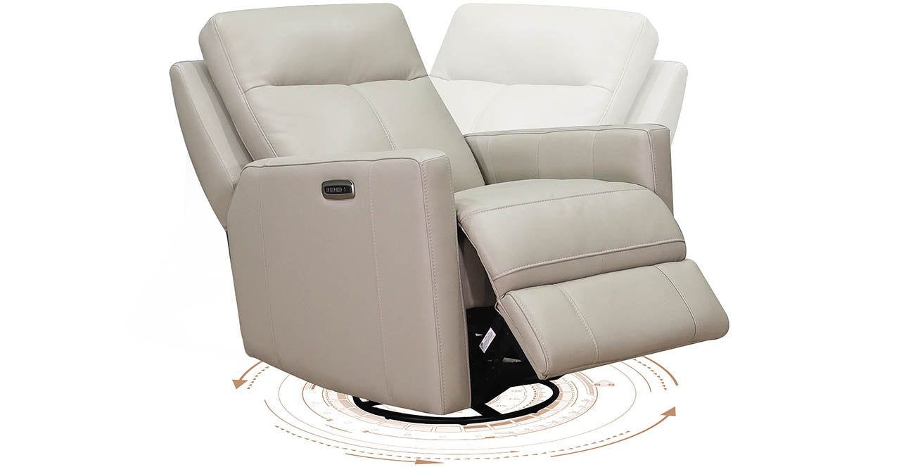 Vienna Power Headrest Swivel Glider Leather Recliner