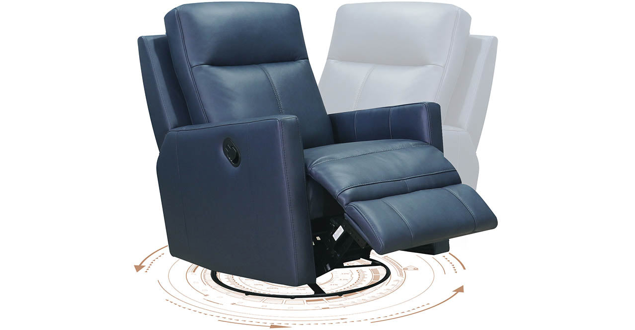 Vienna Manual Swivel Glider Leather Recliner