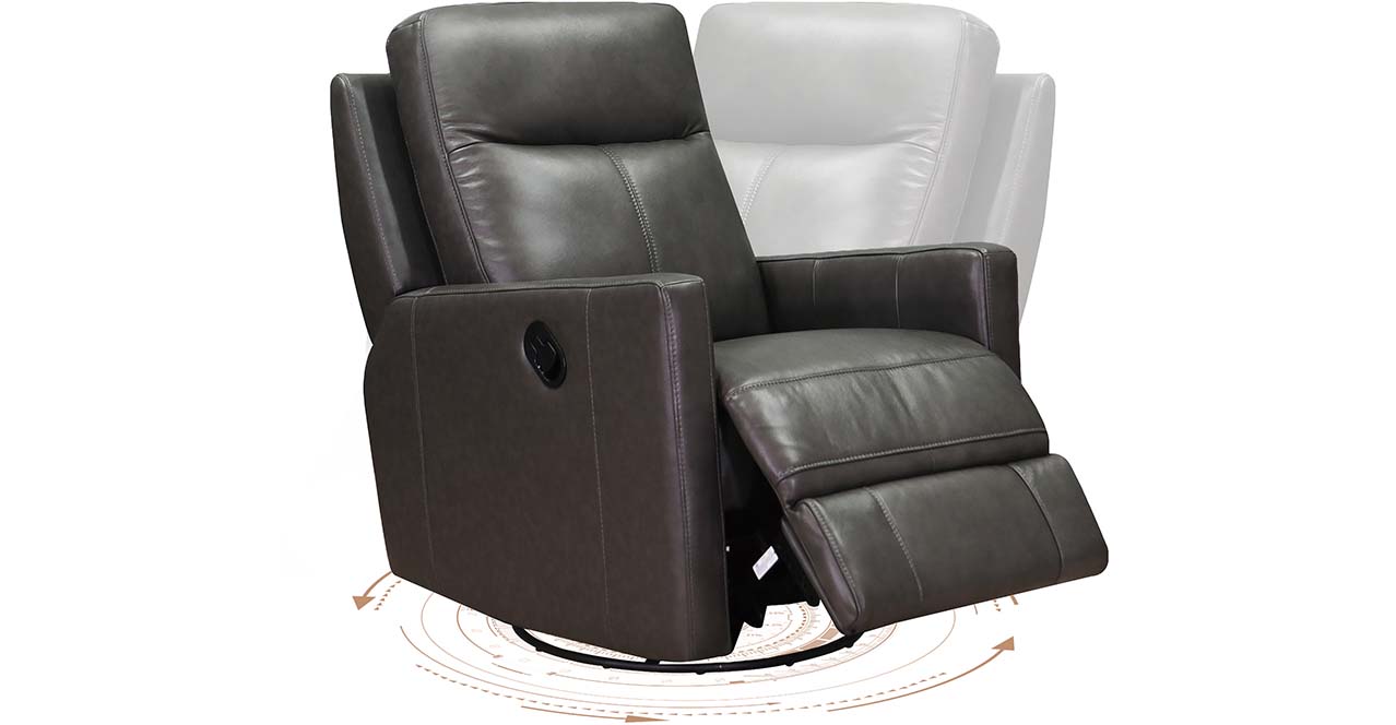 Vienna Manual Swivel Rocker Leather Recliner