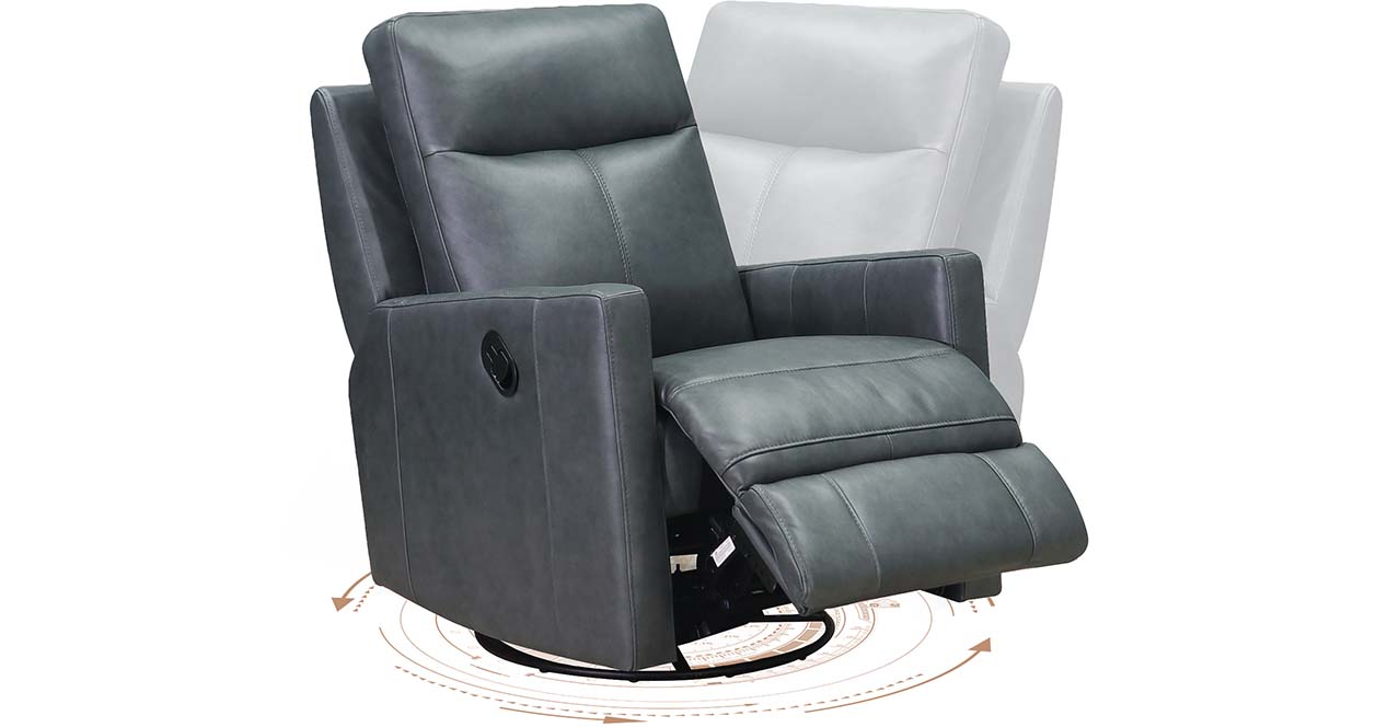 Vienna Manual Swivel Glider Leather Recliner