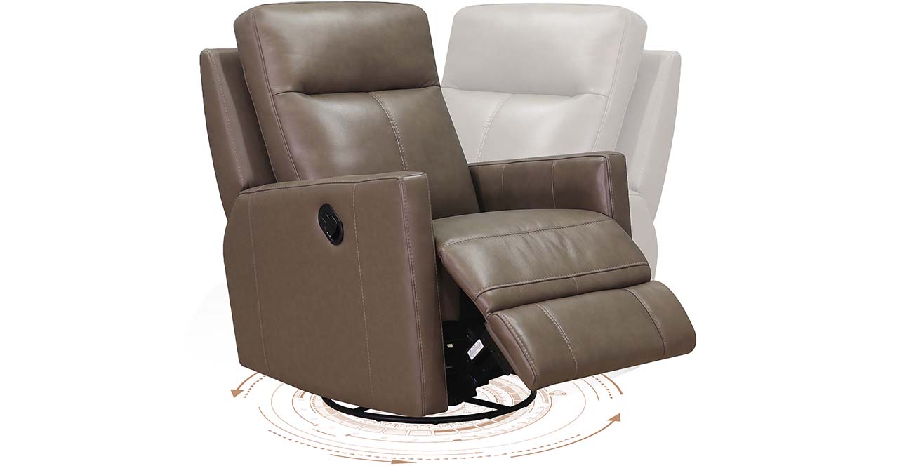 Vienna Manual Swivel Glider Leather Recliner