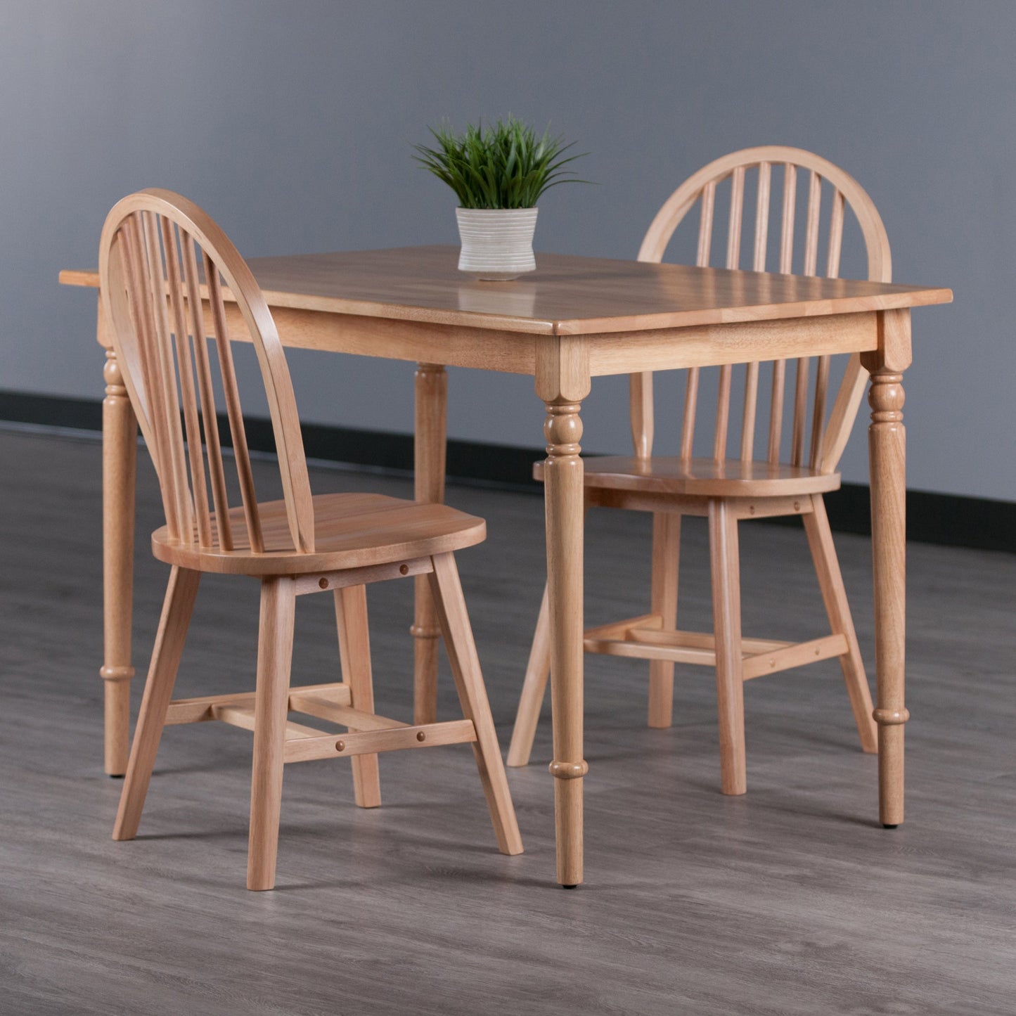 Ravenna 3-Pc Dining Table with Windsor Chairs, Natural