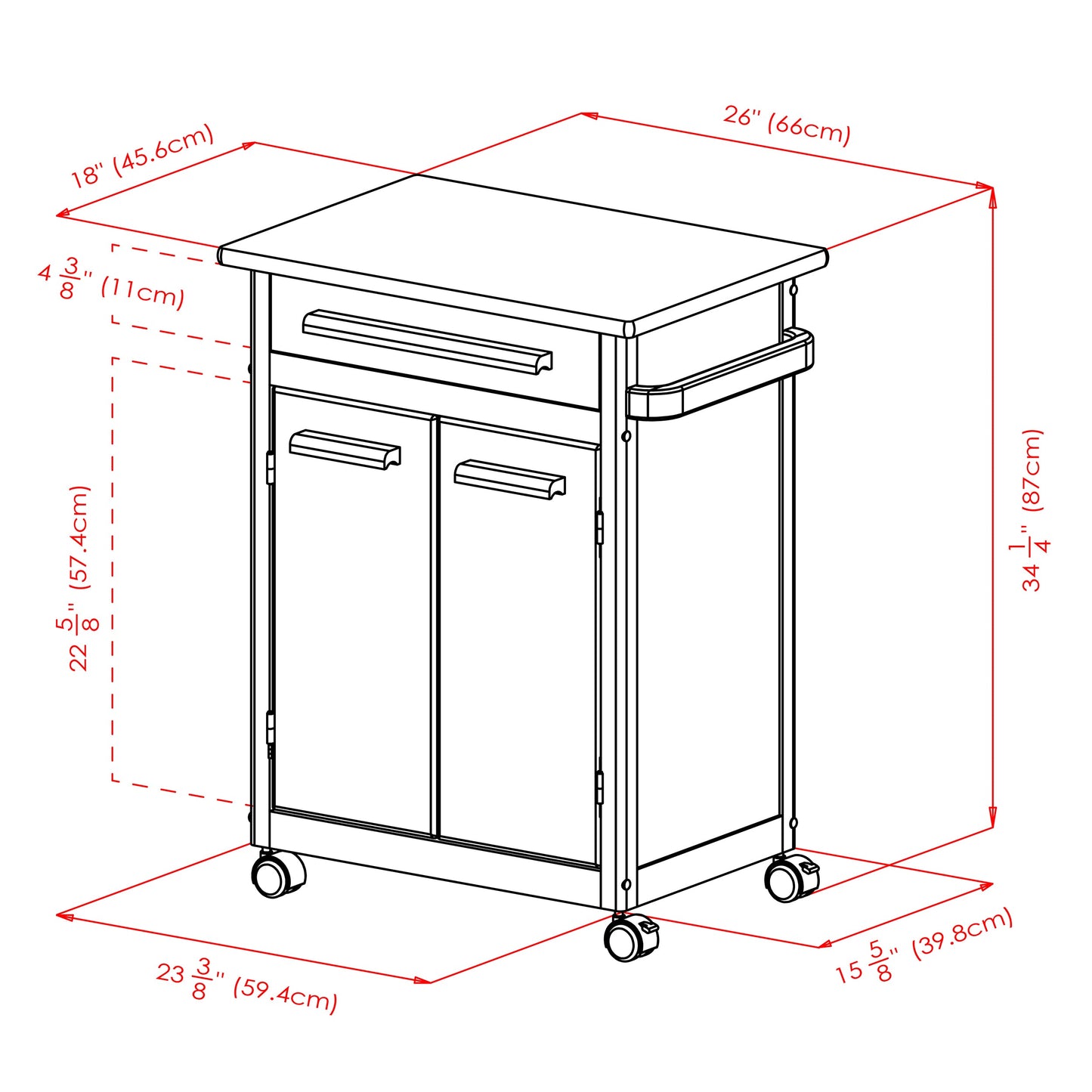 Hackett Kitchen Cart, Natural