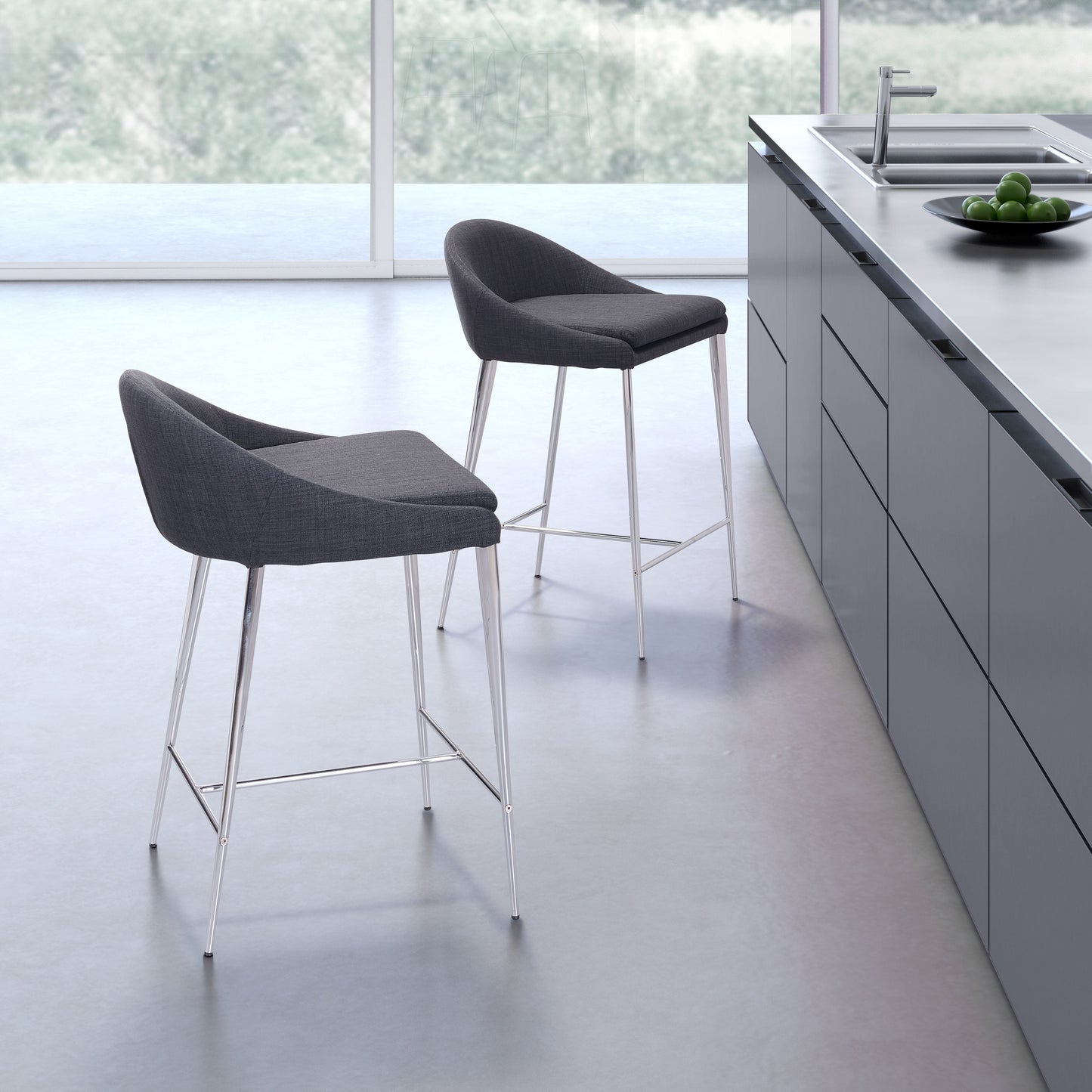 Reykjavik Counter Stool (Set of 2) Graphite