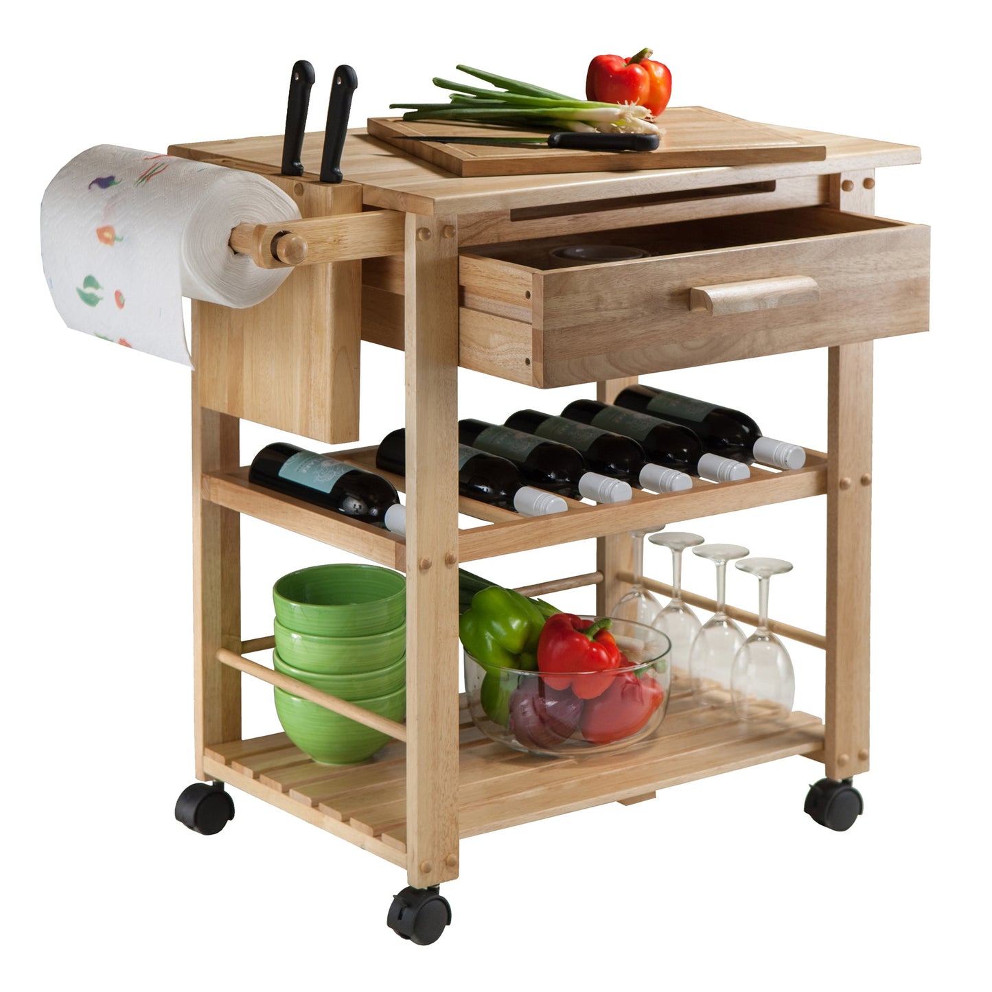 Finland Utility Kitchen Cart, Natural