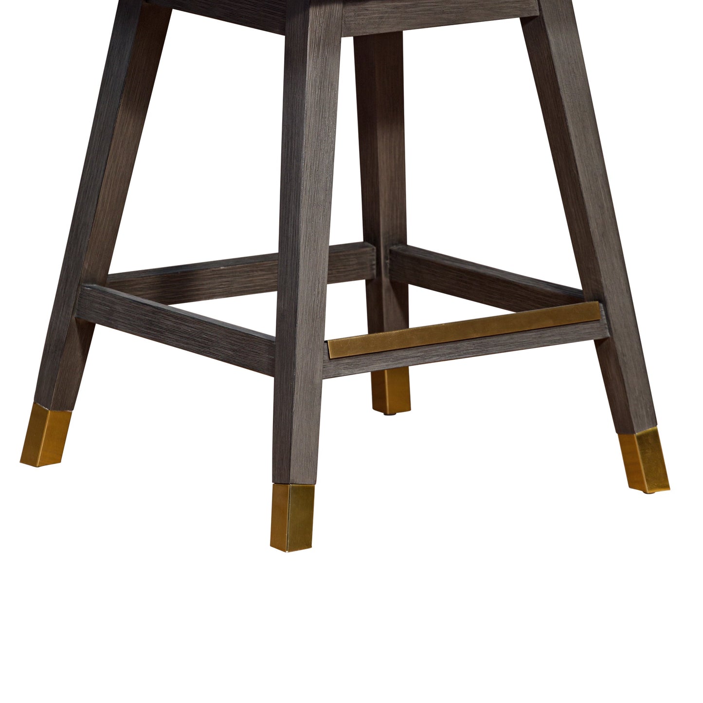 Amalie Swivel Counter Stool in Gray Oak Wood Finish with Gray Boucle Fabric