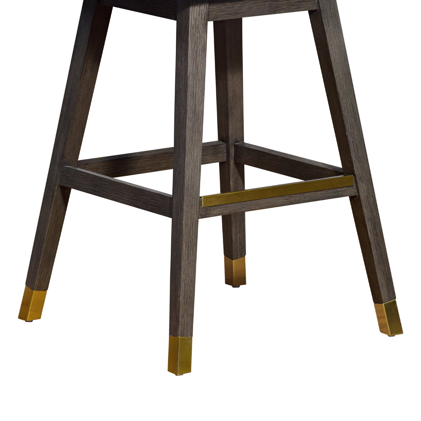 Amalie Swivel Bar Stool in Gray Oak Wood Finish with Gray Boucle Fabric