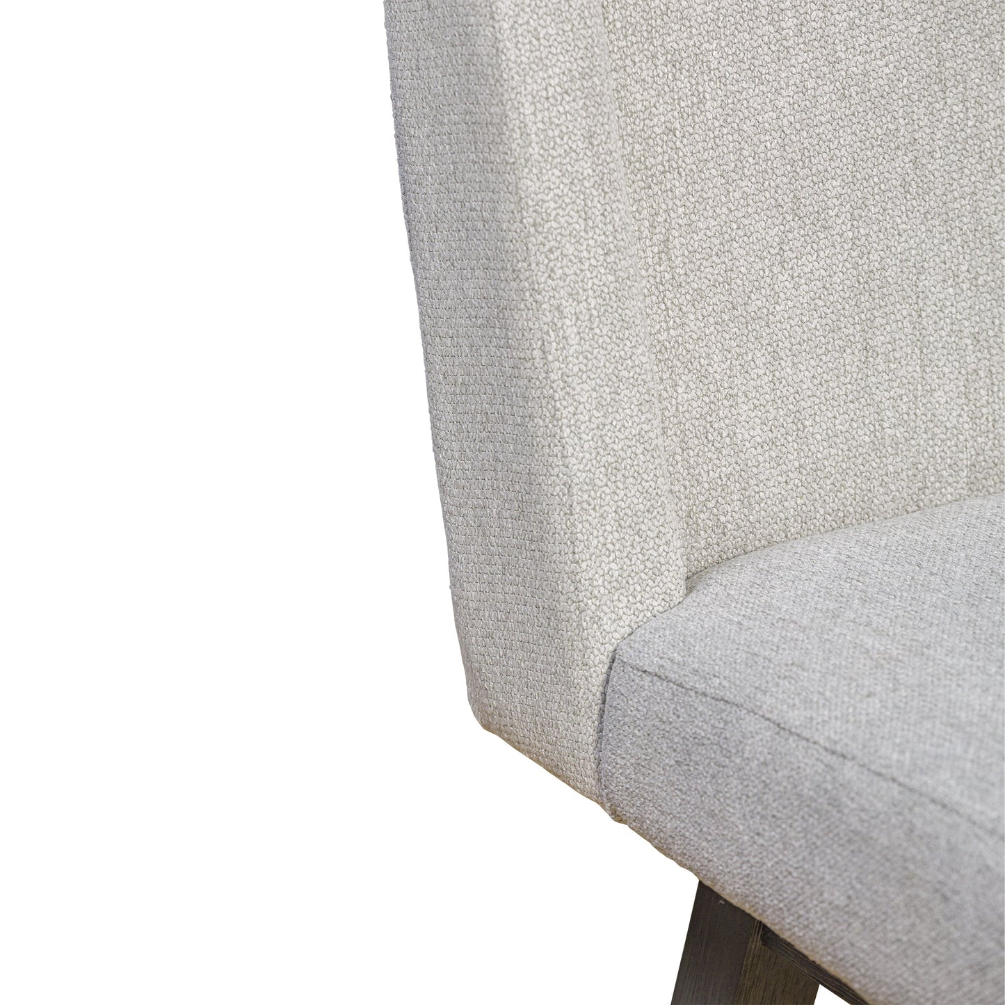 Stancoste Swivel Counter Stool in Gray Oak Wood Finish with Taupe Fabric