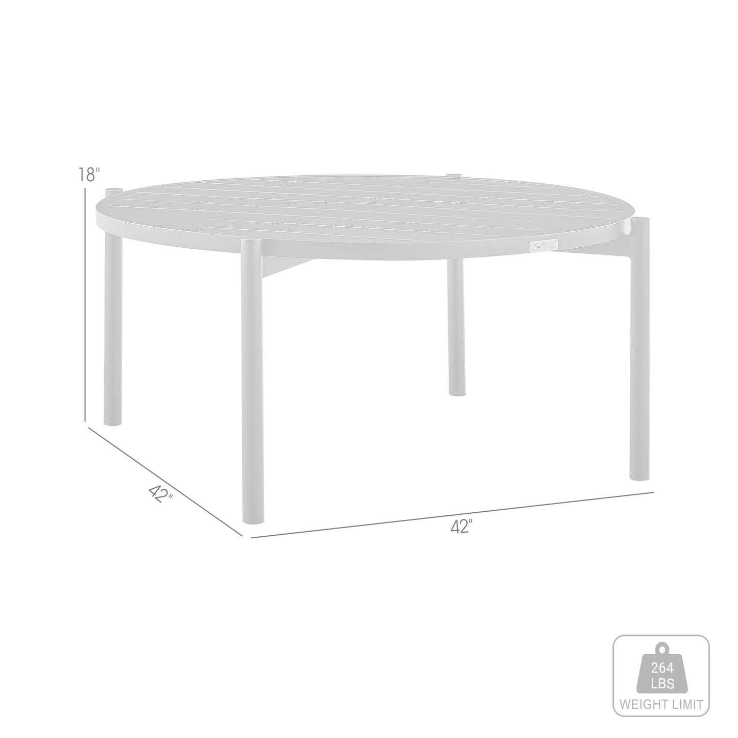 Tiffany Outdoor Patio Round Coffee Table in Black Aluminum