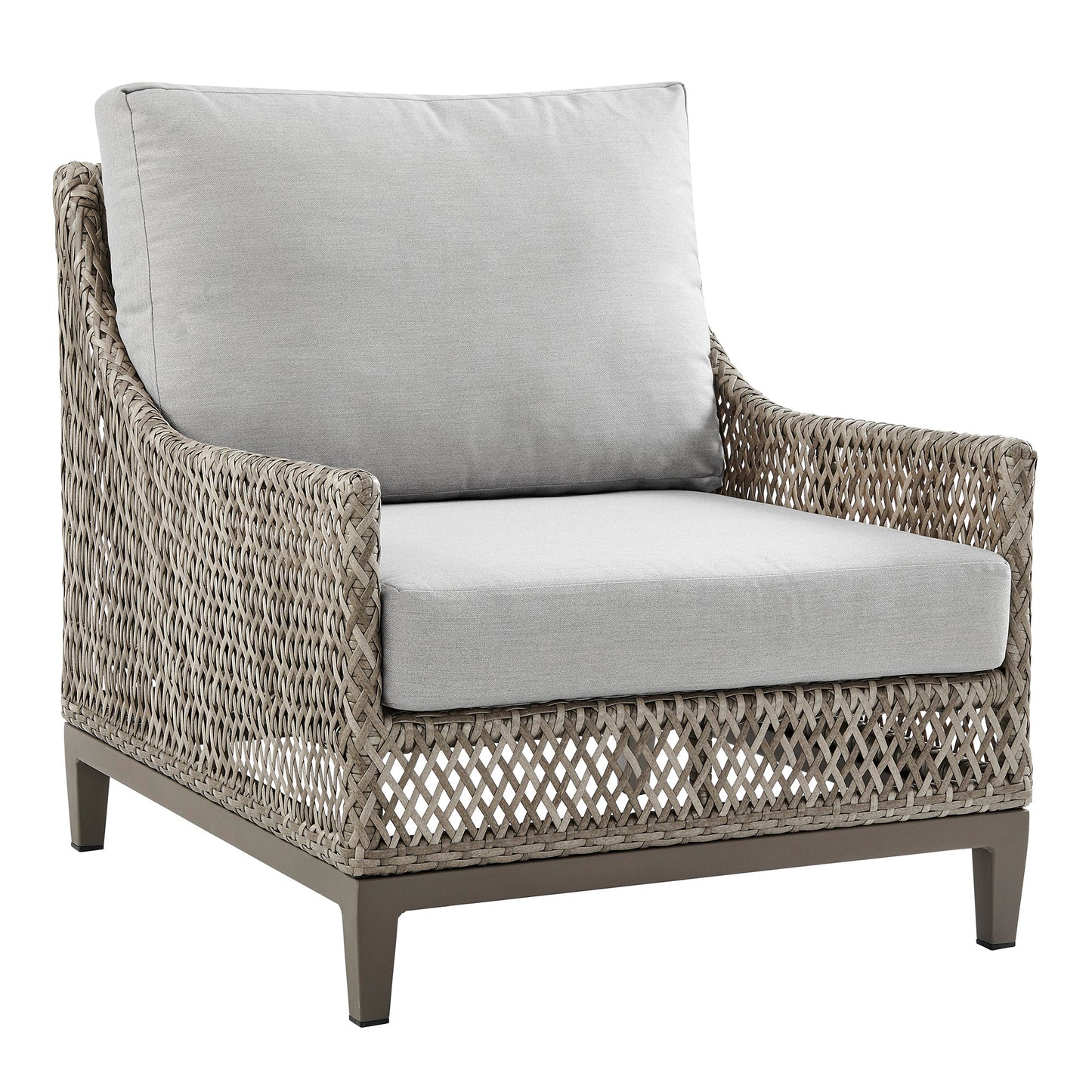 Silvana 4 Piece Outdoor Gray Fabric and Wicker Conversation Set