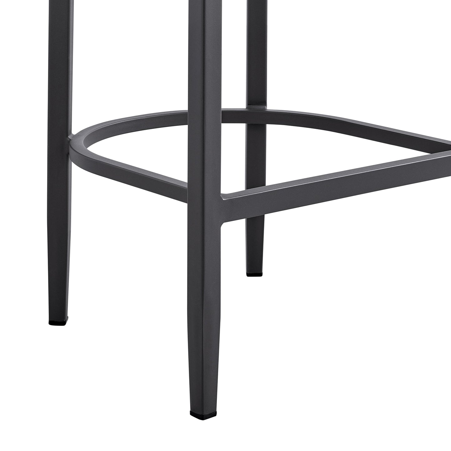 Argiope Outdoor Patio Bar Stool in Aluminum with Gray Cushions