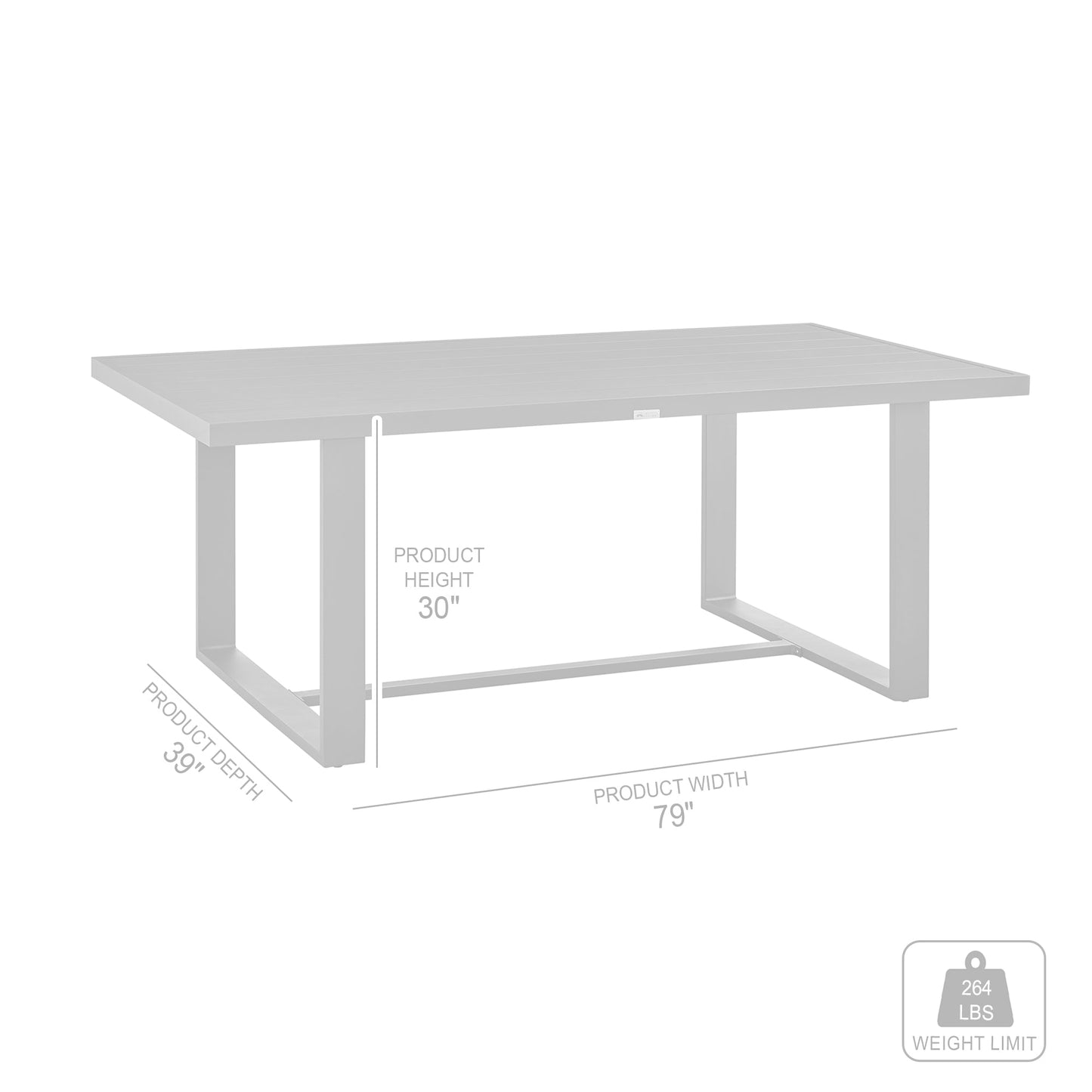 Argiope Outdoor Patio Dining Table in Aluminum