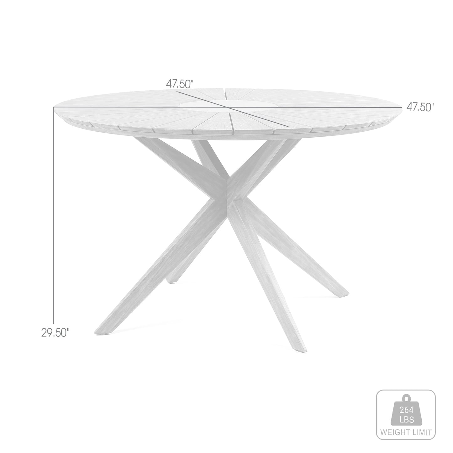 Sachi Outdoor Dark Eucalyptus Wood and Concrete Round Dining Table