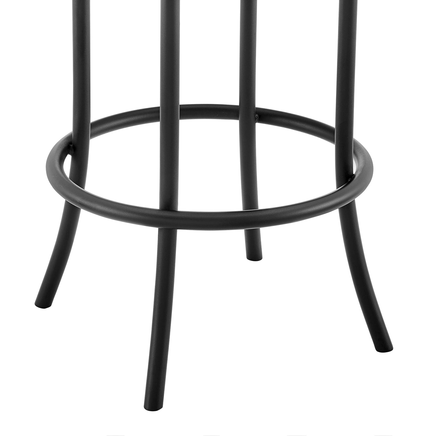 Rees Swivel Counter or Bar Stool in Black Finish with Gray Faux Leather