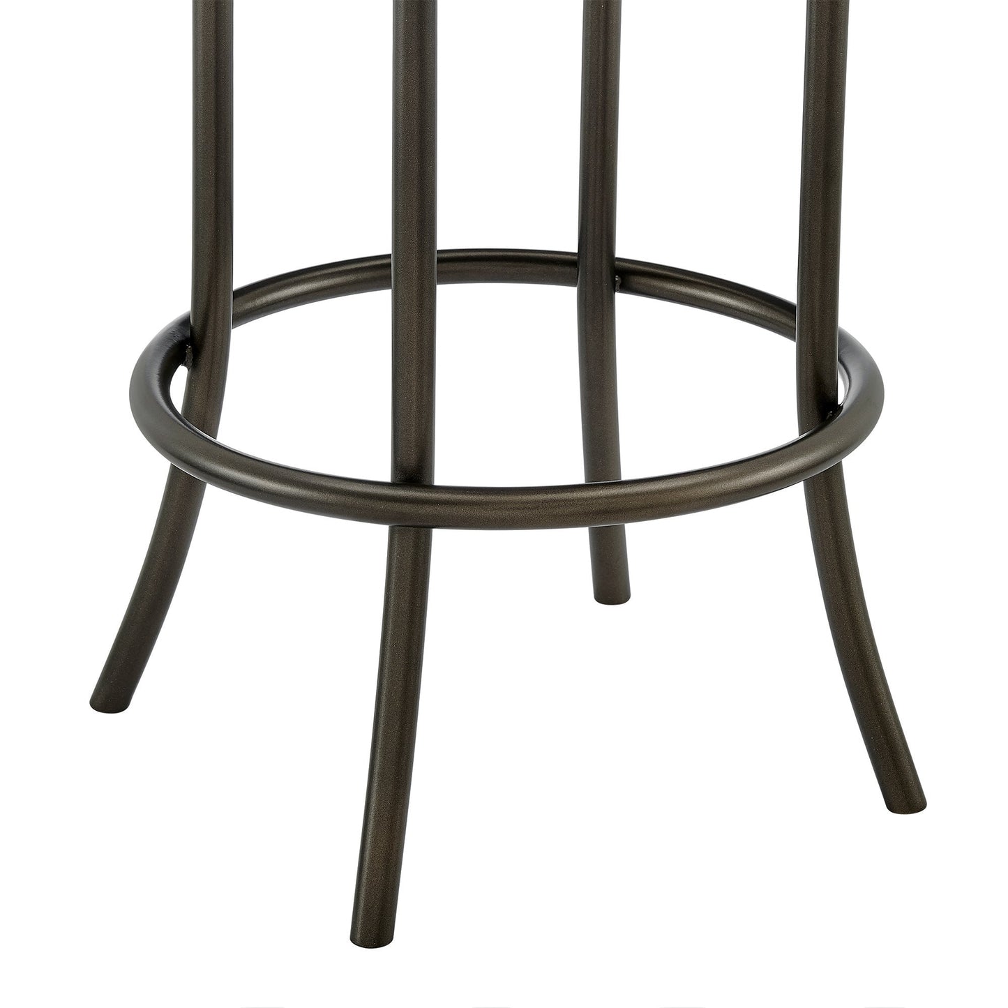 Rees Swivel Counter or Bar Stool in Mocha Finish with Brown Faux Leather