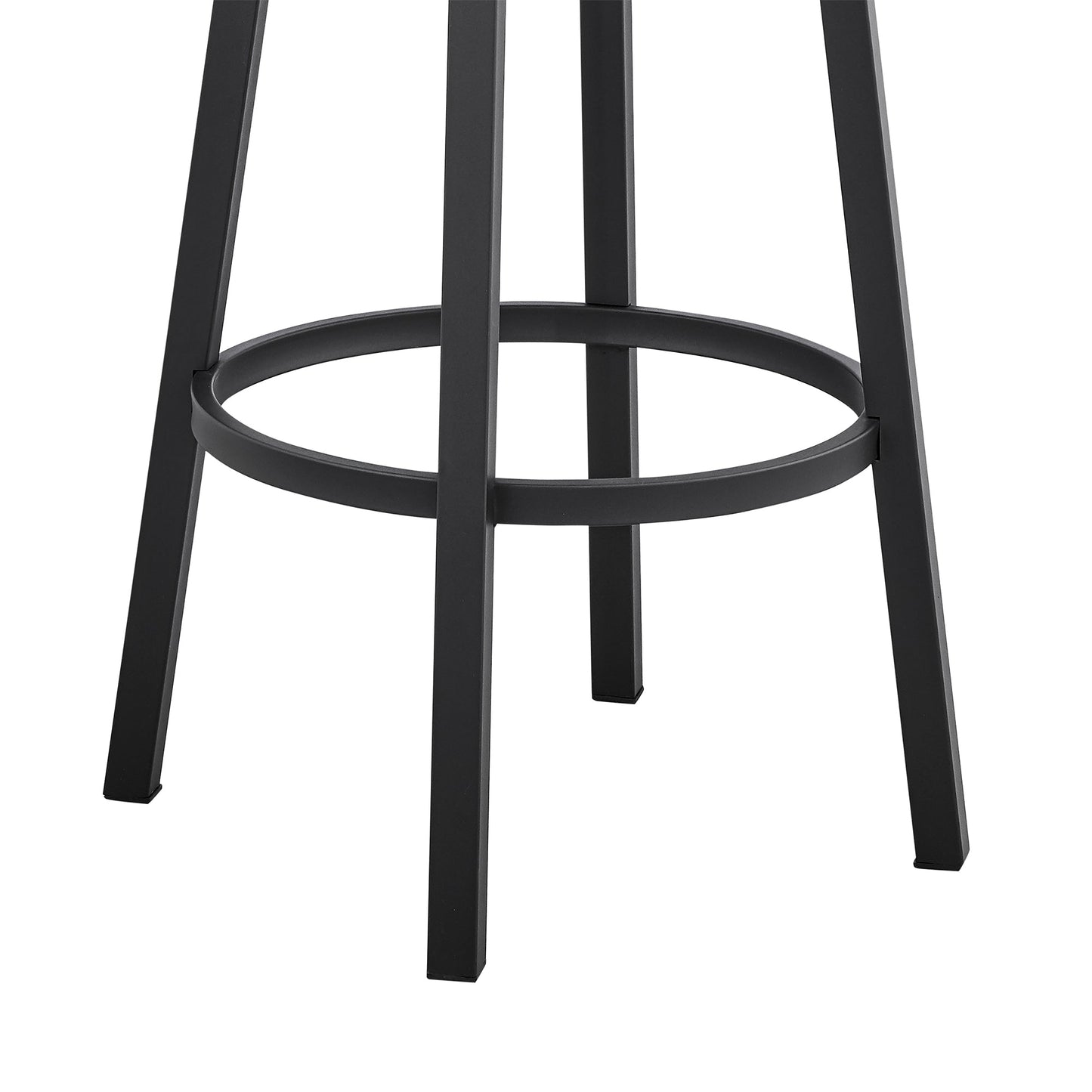 Titana 30" Bar Height Swivel Black Faux Leather and Metal Bar Stool