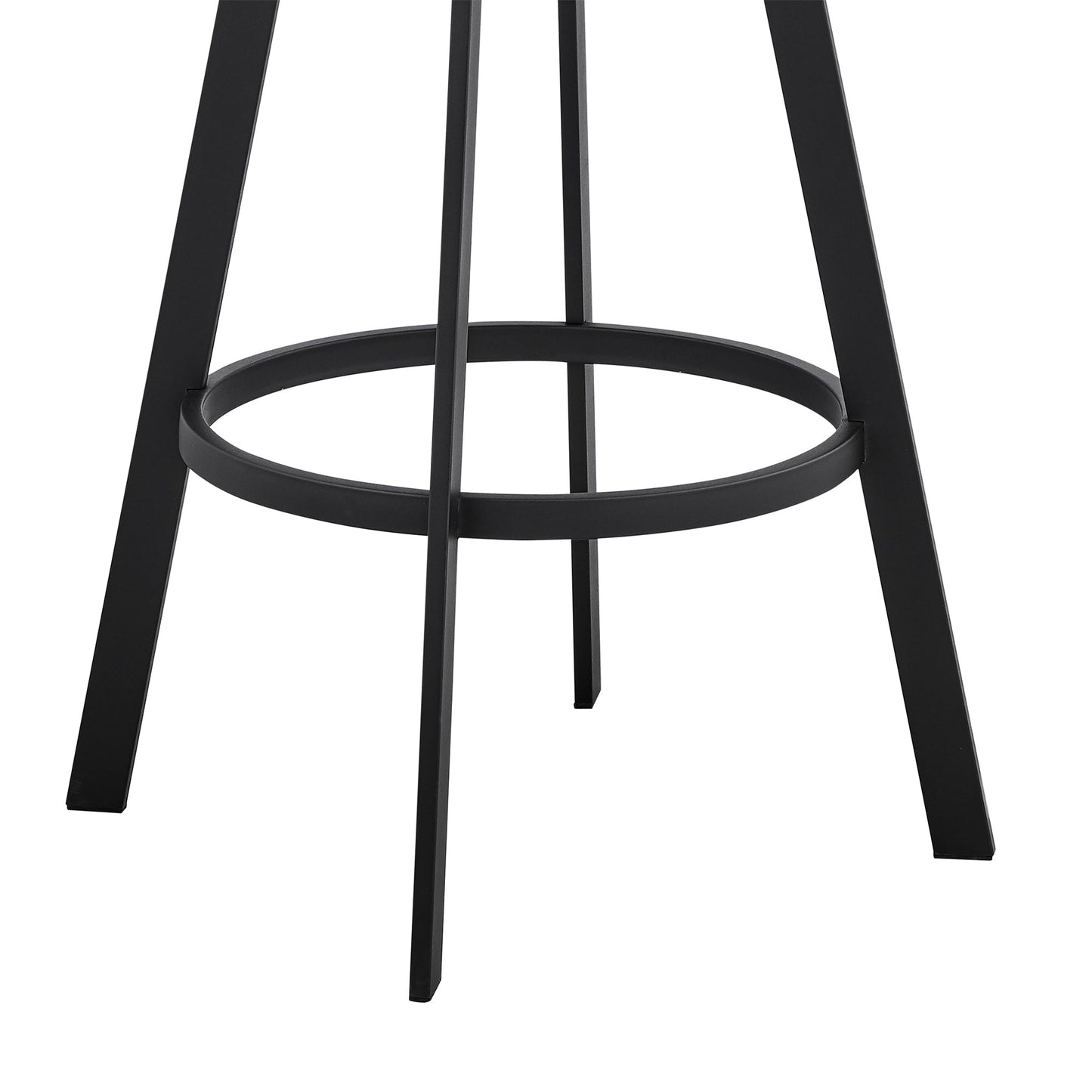 Dione 30" Bar Height Swivel Black Faux Leather and Metal Bar Stool