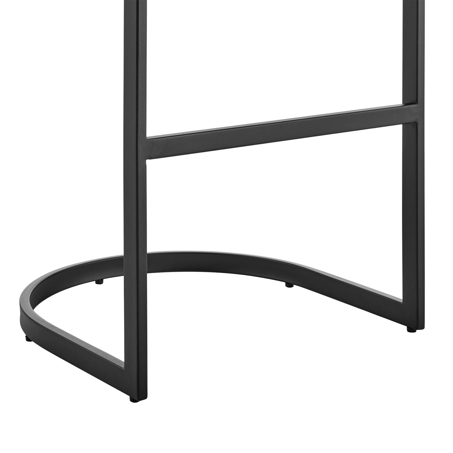 Atherik Bar Stool in Black Metal with Gray Faux Leather