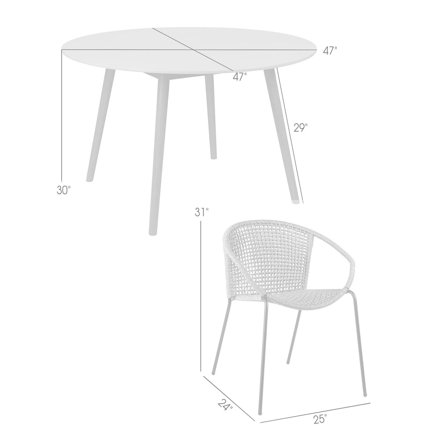 Sydney and Snack 5 Piece Outdoor Patio Dining Set in Wasabi Rope with Black Eucalyptus Wood