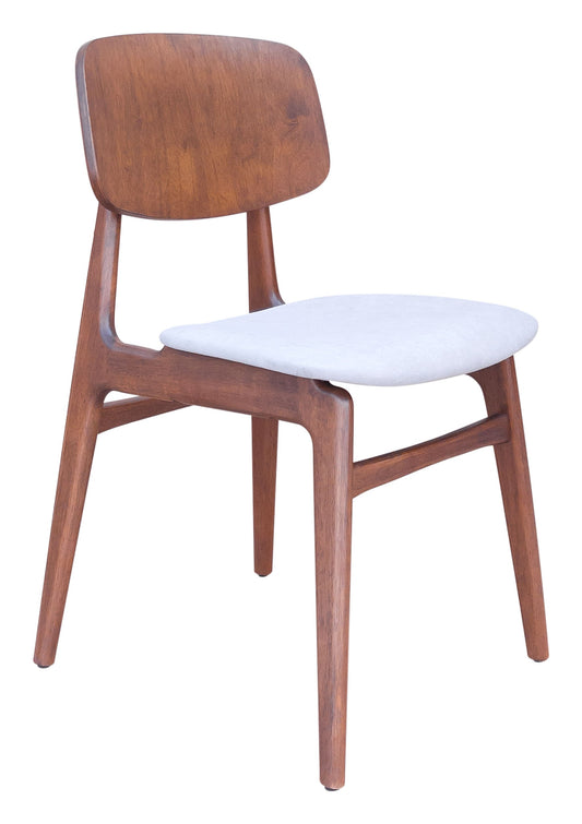 Othello Dining Chair (Set of 2) Light Gray & Walnut