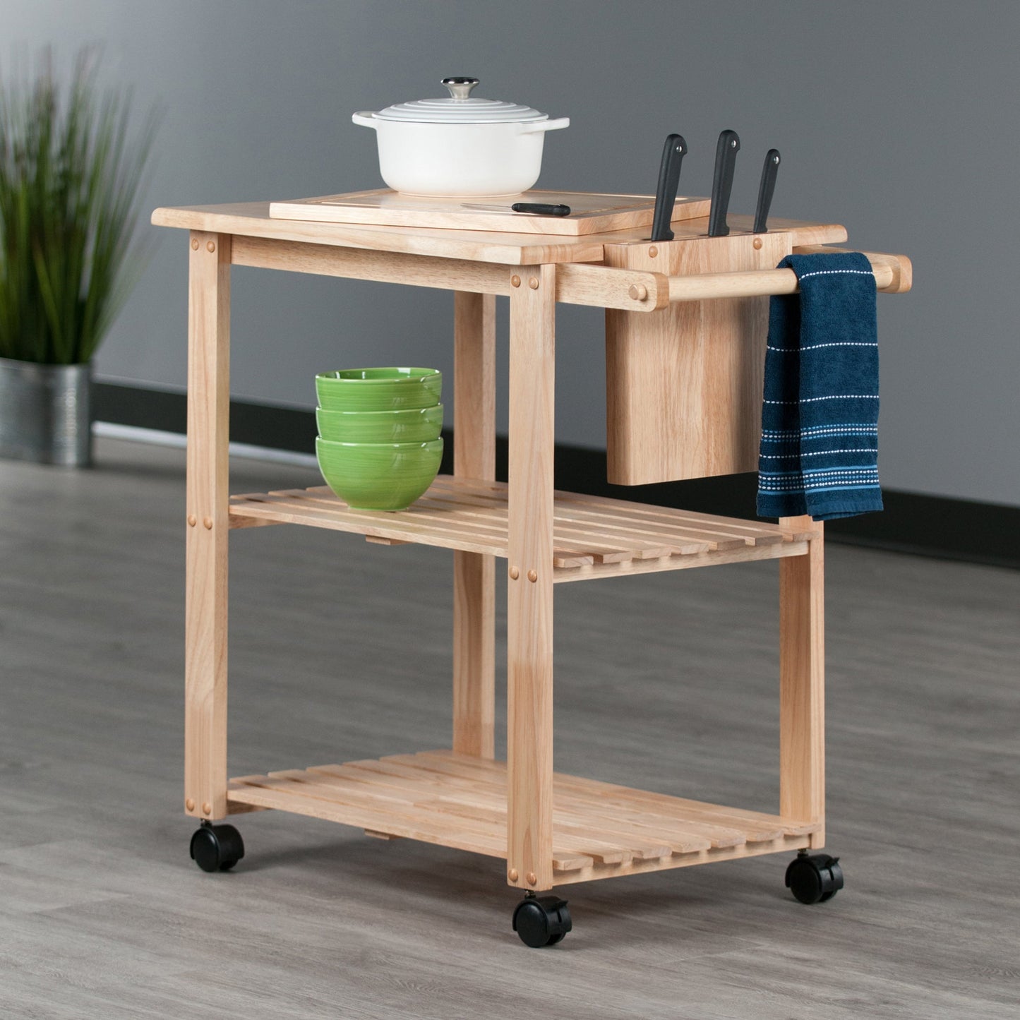 Mario Utility Kitchen Cart, Natural