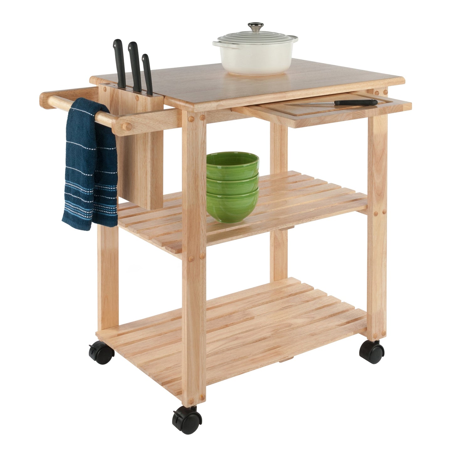 Mario Utility Kitchen Cart, Natural