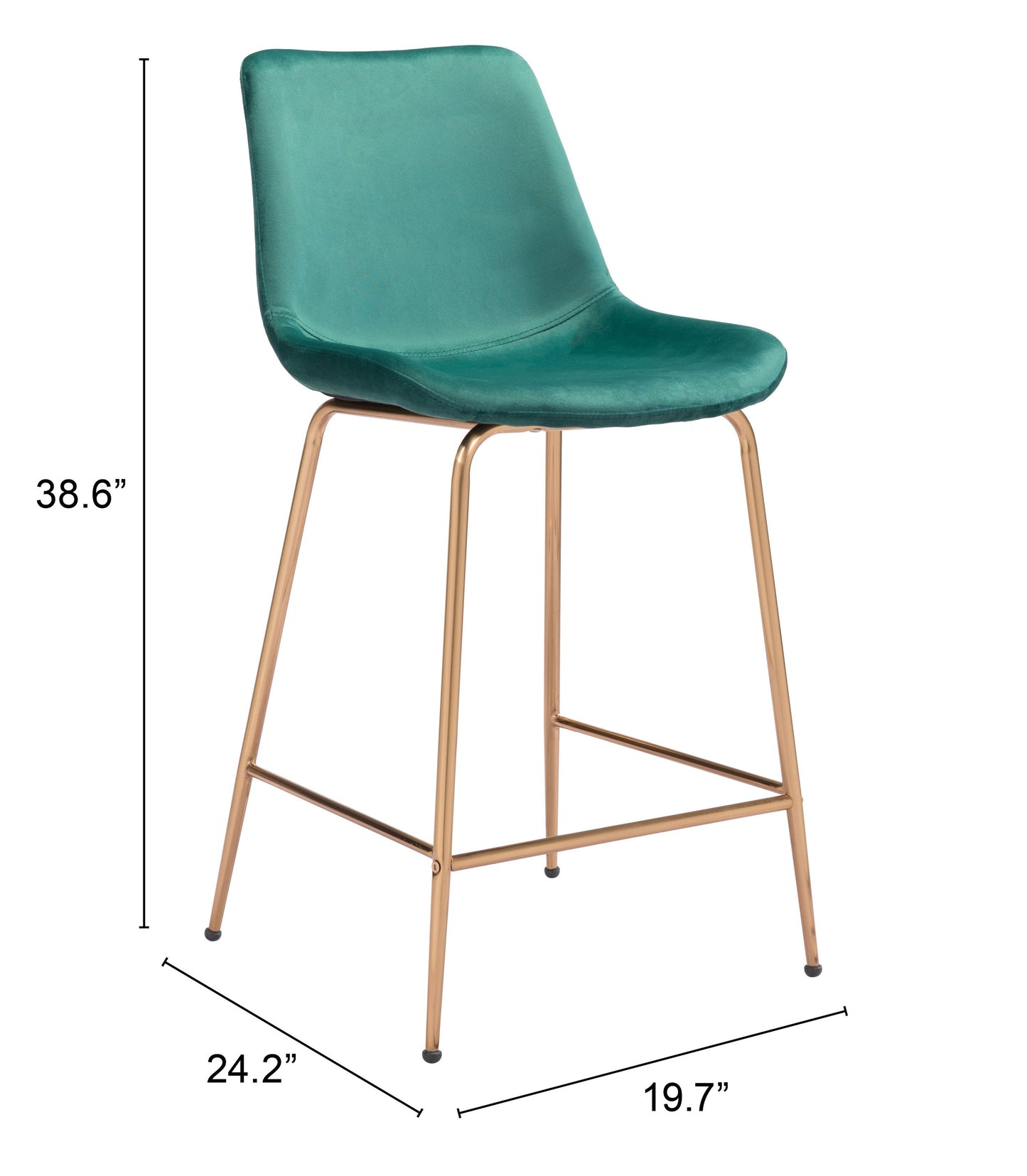 Tony Counter Stool Green & Gold