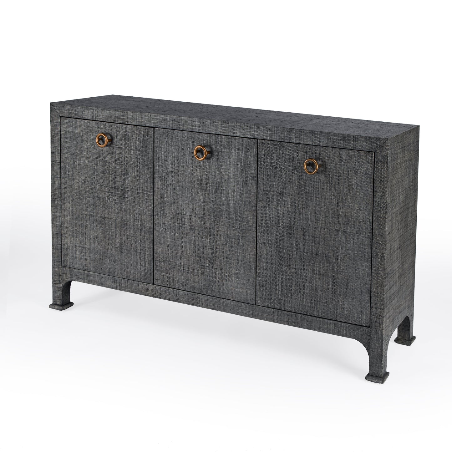 Chatham 3-Drawer Raffia 60" Sideboard in Charcoal  9170420