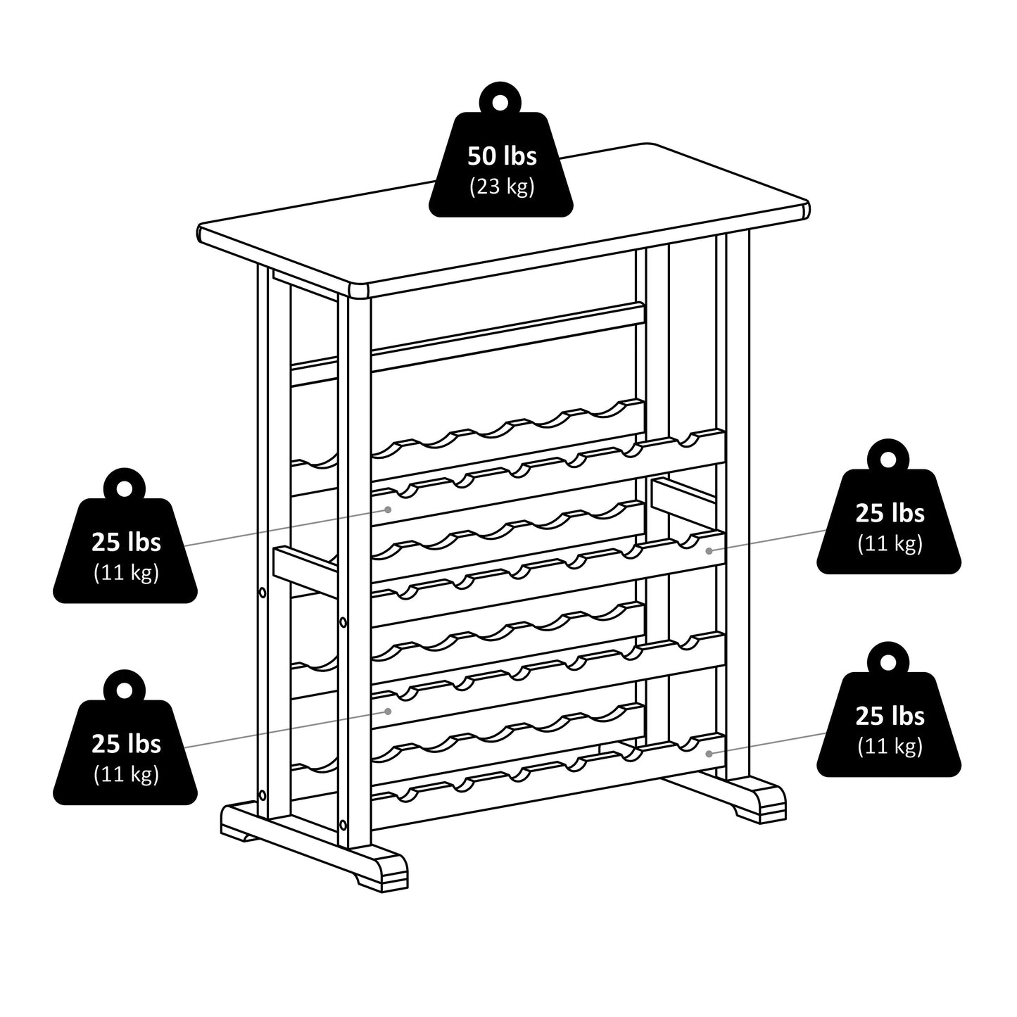 Vinny 24-Bottle Wine Rack, Espresso