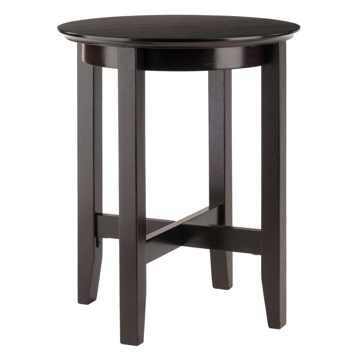 Toby Round Accent End Table, Espresso A